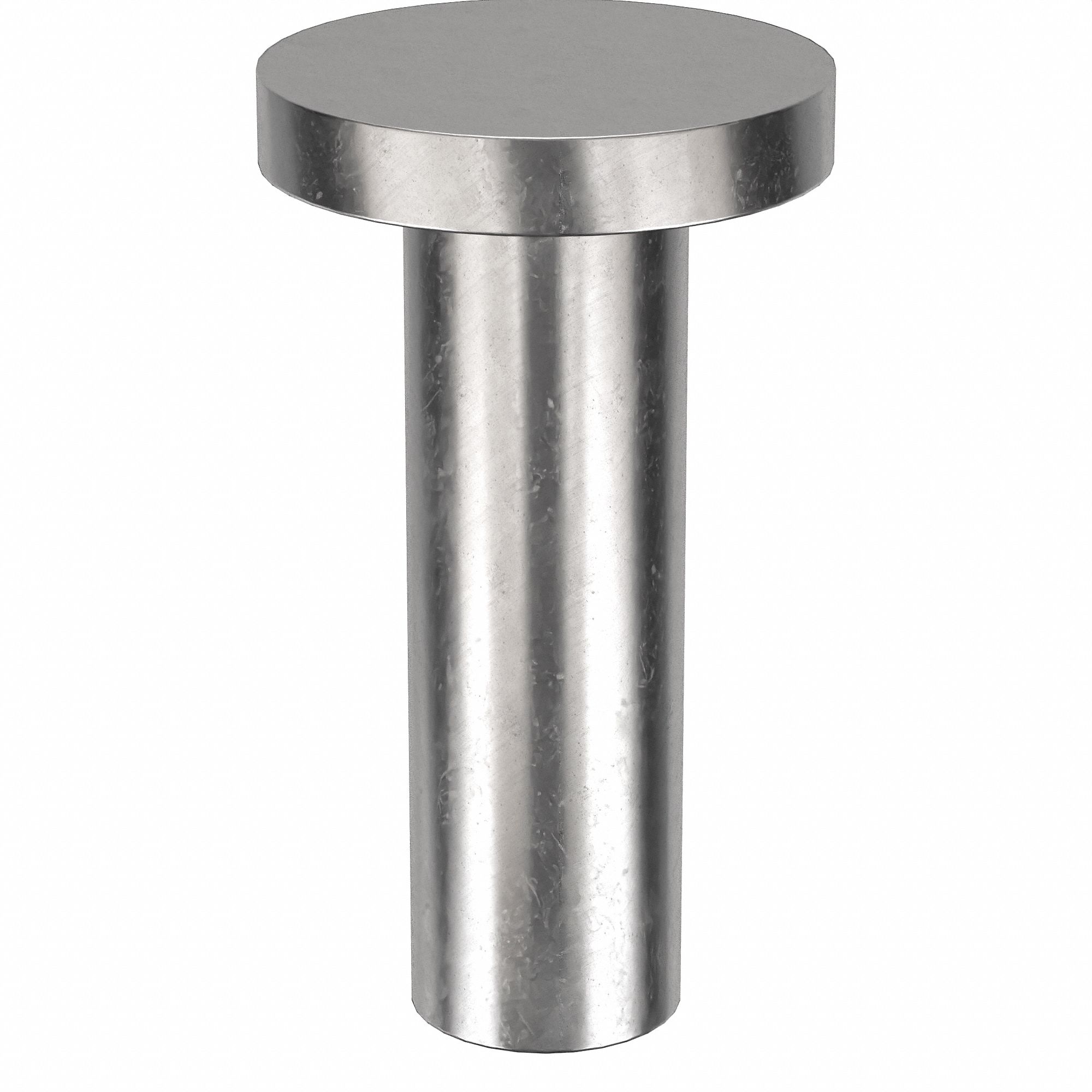 Solid Rivet, 1 in L, Flat, PK10: Inch, Flat, 0.3125 in Shank Dia, 1 in Overall Lg, 300, Plain, 10 PK