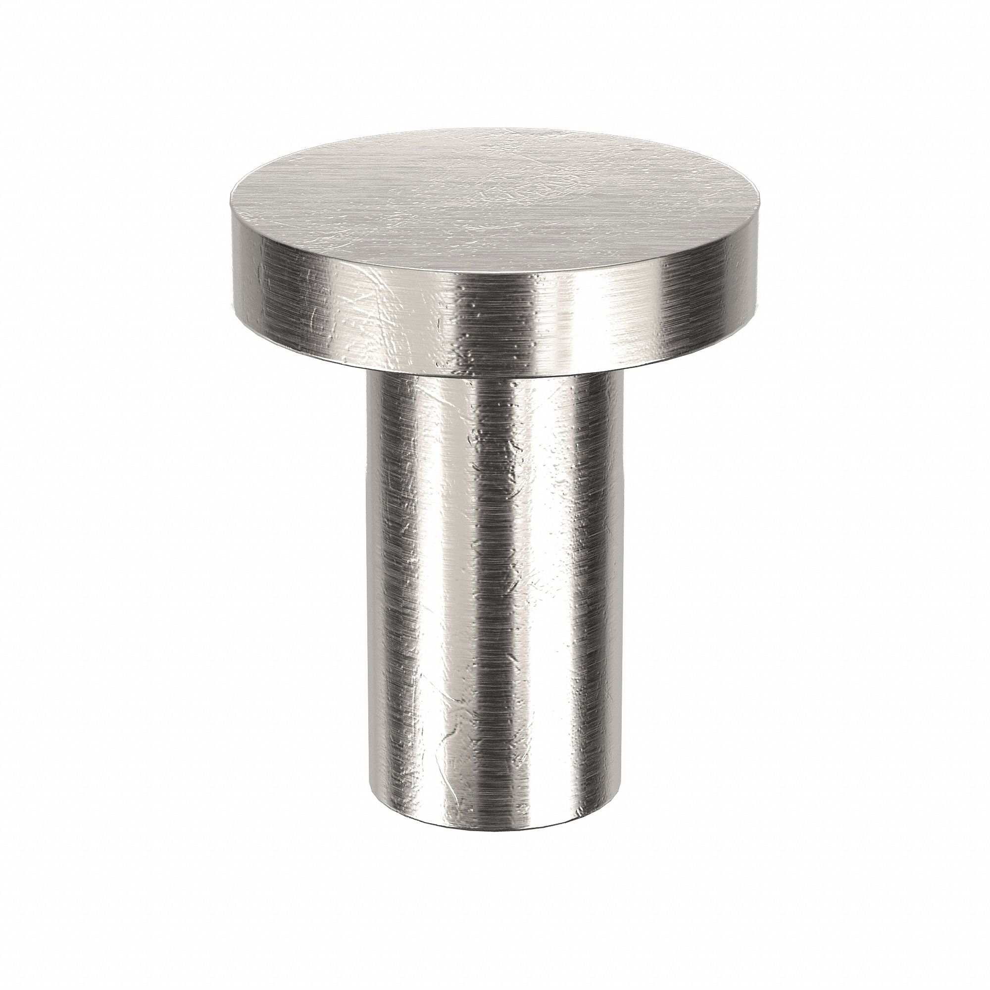 Solid Rivet: Inch, Flat, 0.125 in Shank Dia, 19/64 in Overall Lg, Aluminum,  1100F, Plain, 250 PK