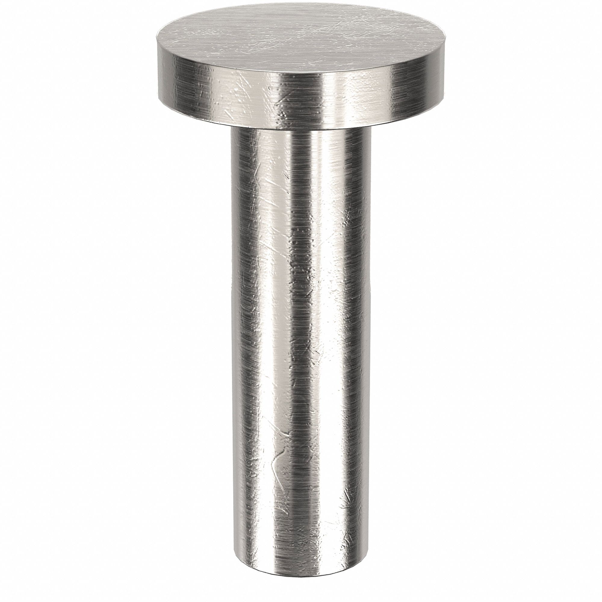 Solid Rivet, 7/16 in L, Flat, PK250: Inch, Flat, 0.125 in Shank Dia, 31/64 in Overall Lg, 1100F, 250 PK