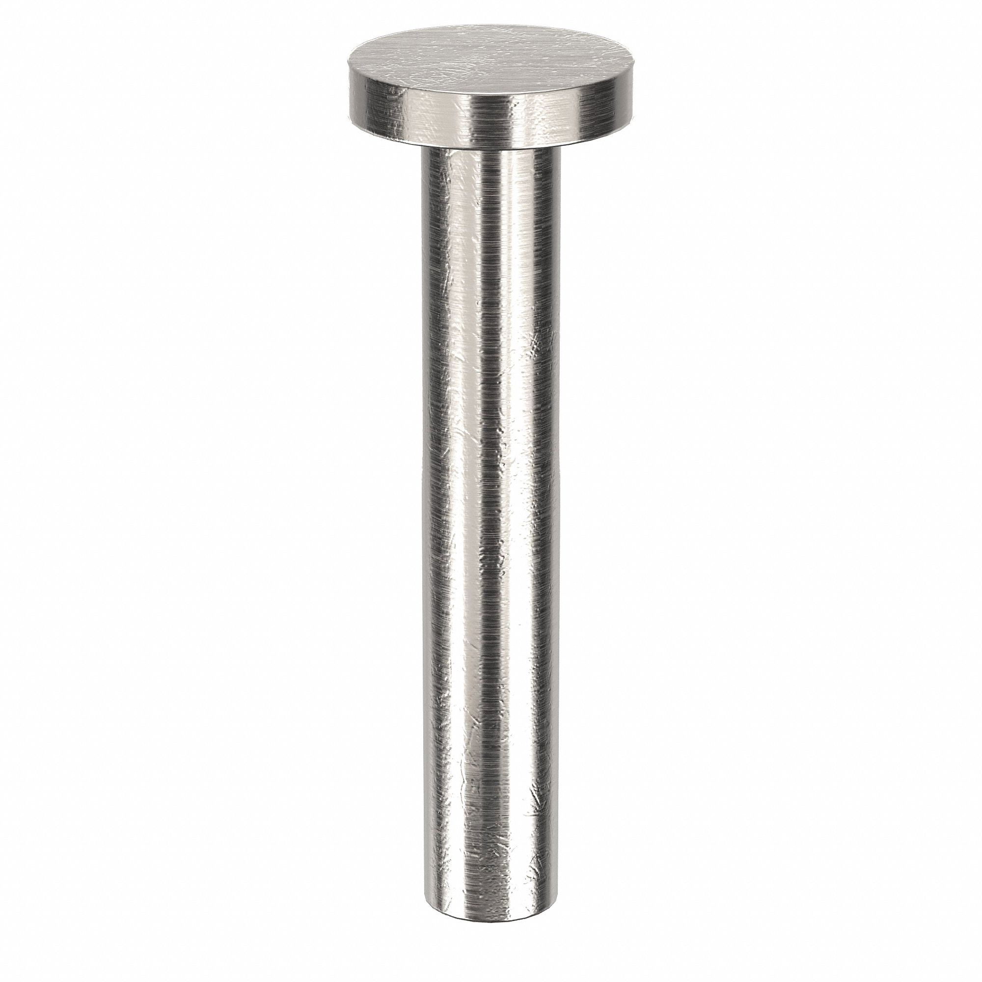 Solid Rivet, 3/4 in L, Flat, PK250: Inch, Flat, 0.125 in Shank Dia, 51/64 in Overall Lg, 1100F, 250 PK