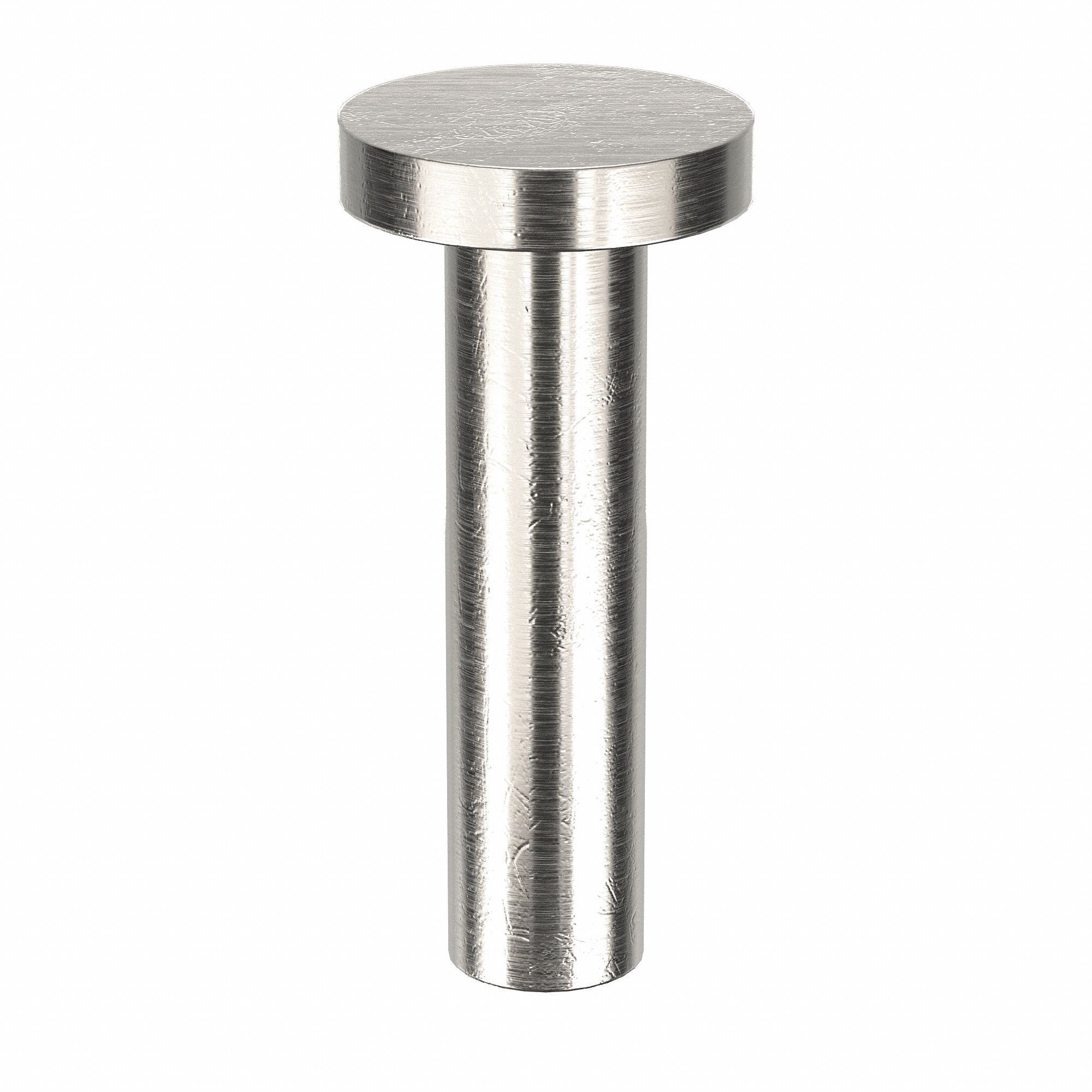 Solid Rivet, 1 in L, Flat, PK50: Inch, Flat, 0.25 in Shank Dia, 1 5/64 in Overall Lg, Aluminum, 50 PK
