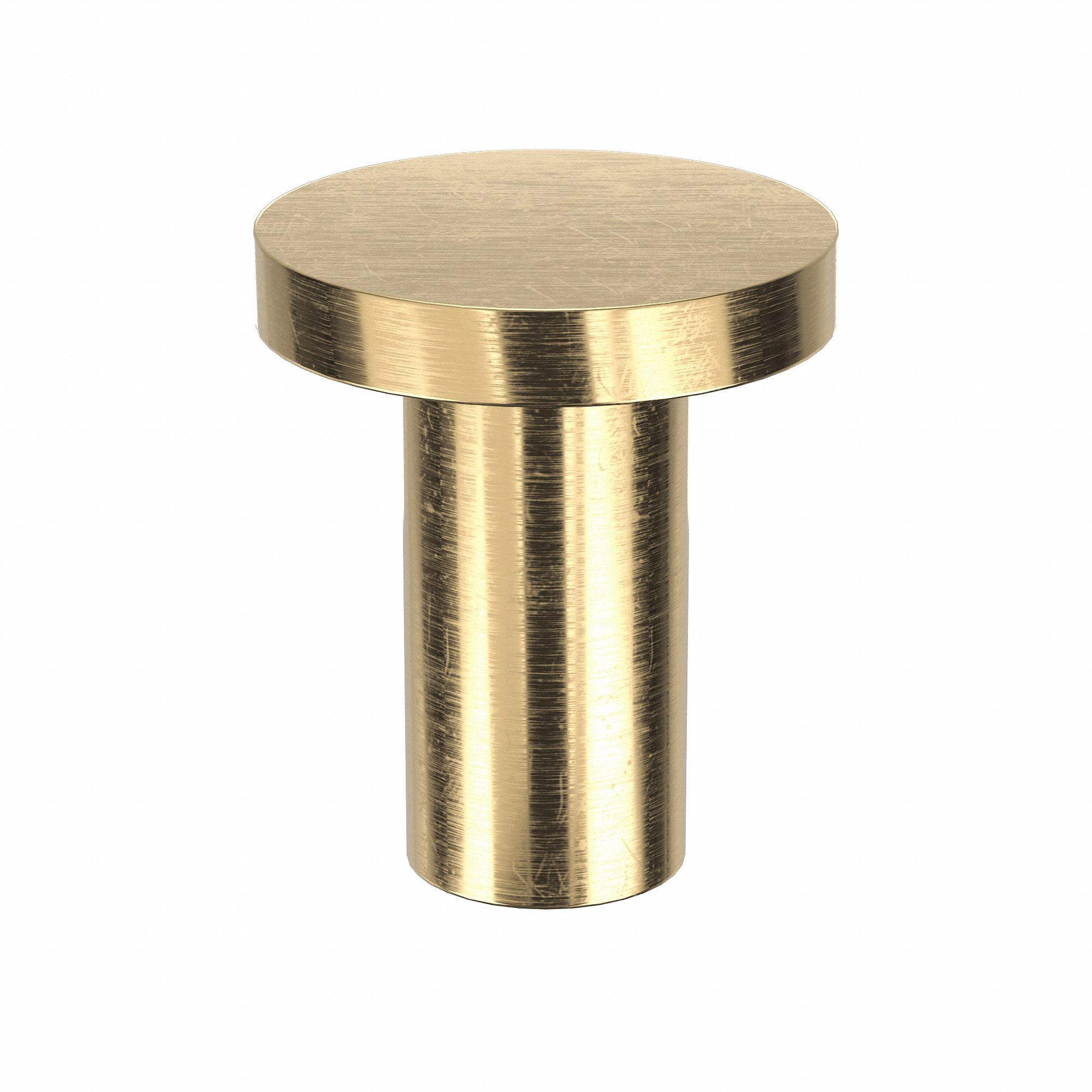 SOLID RIVET, INCH, FLAT, 0.1875 IN SHANK DIA, 7/16 IN OVERALL L, BRASS, PLAIN FINISH, 175 PK