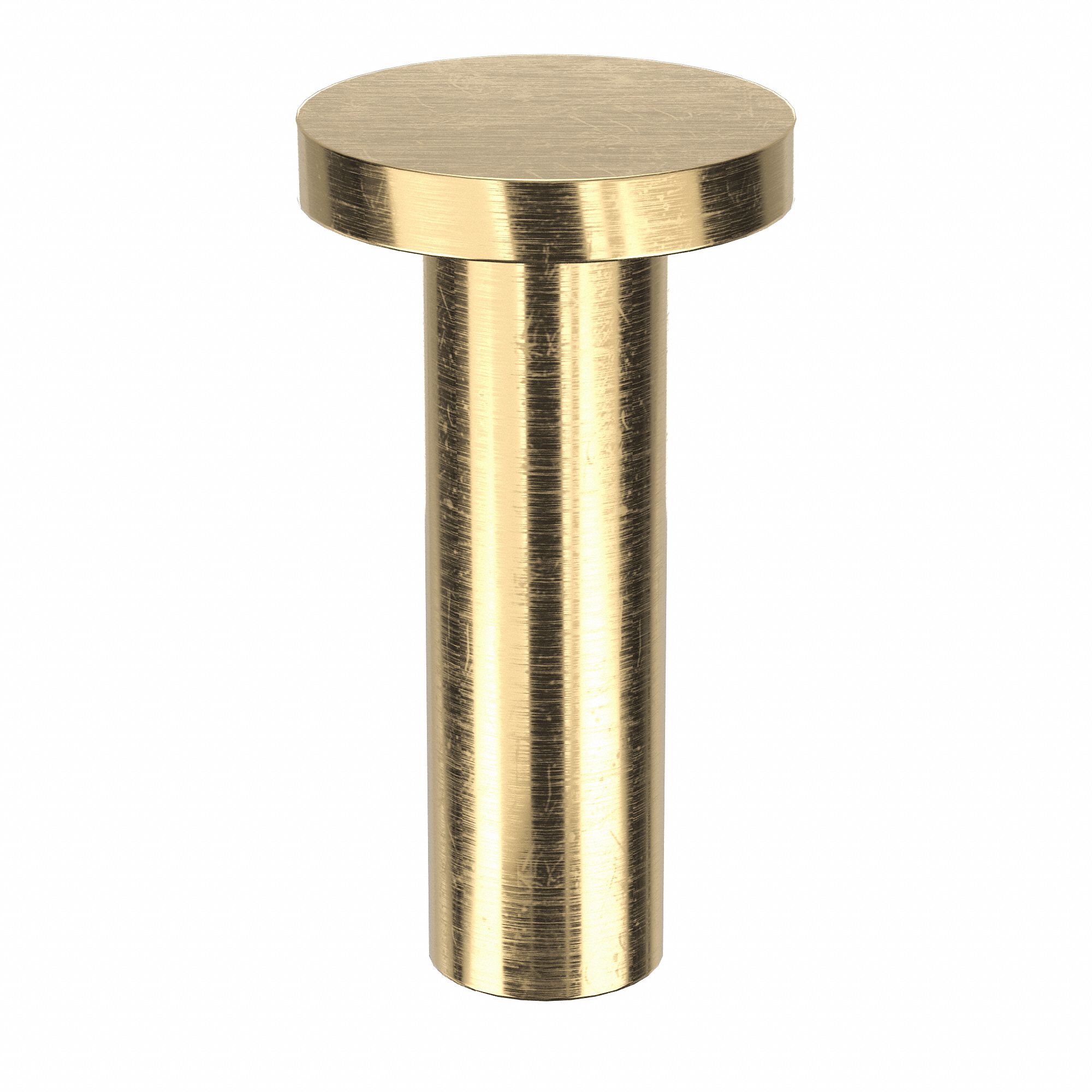Solid Rivet, 5/8 in L, Flat, PK125: Inch, Flat, 0.1875 in Shank Dia, 11/16 in Overall Lg, Brass, 125 PK