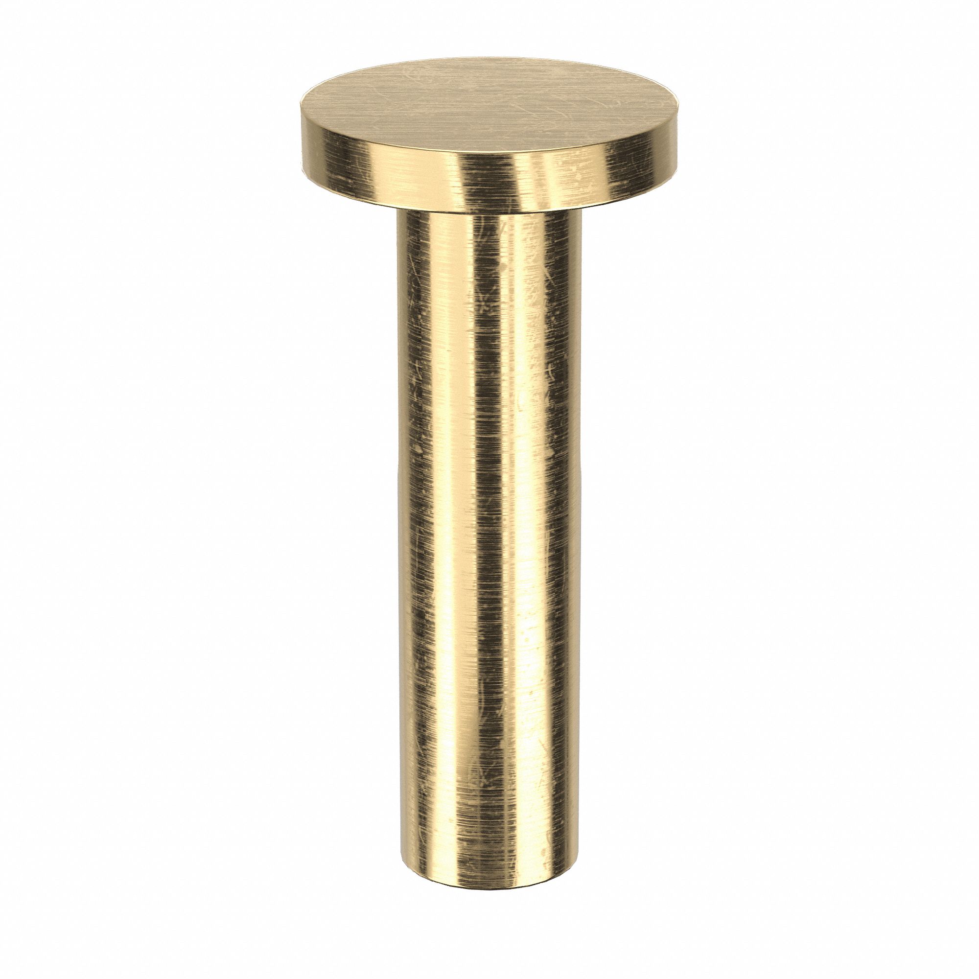 SOLID RIVET, INCH, FLAT, 0.1875 IN SHANK DIA, 13/16 IN OVERALL L, BRASS, PLAIN FINISH, 125 PK