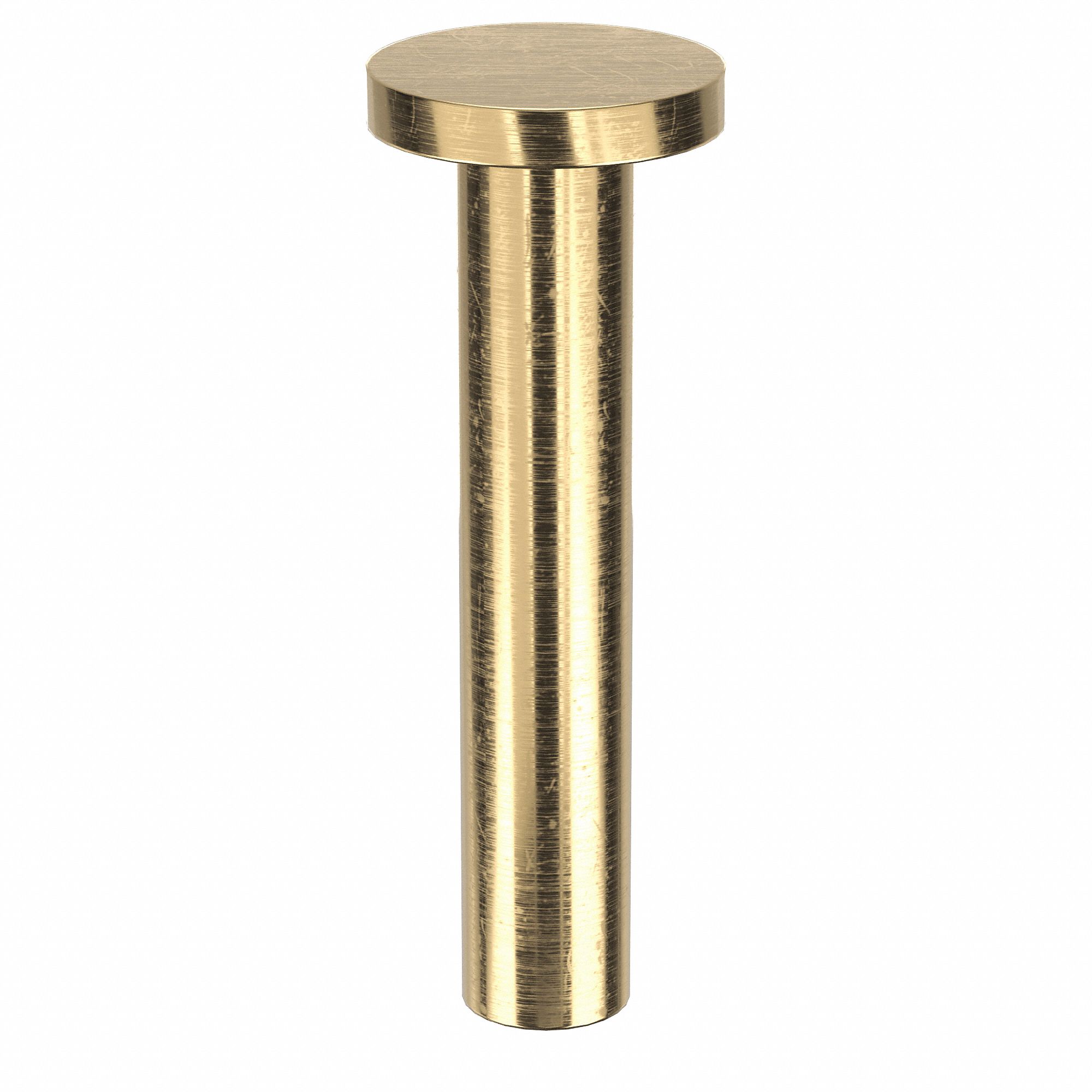 SOLID RIVET, INCH, FLAT, 0.1875 IN SHANK DIA, 1 1/16 IN OVERALL L, BRASS, PLAIN FINISH, 80 PK