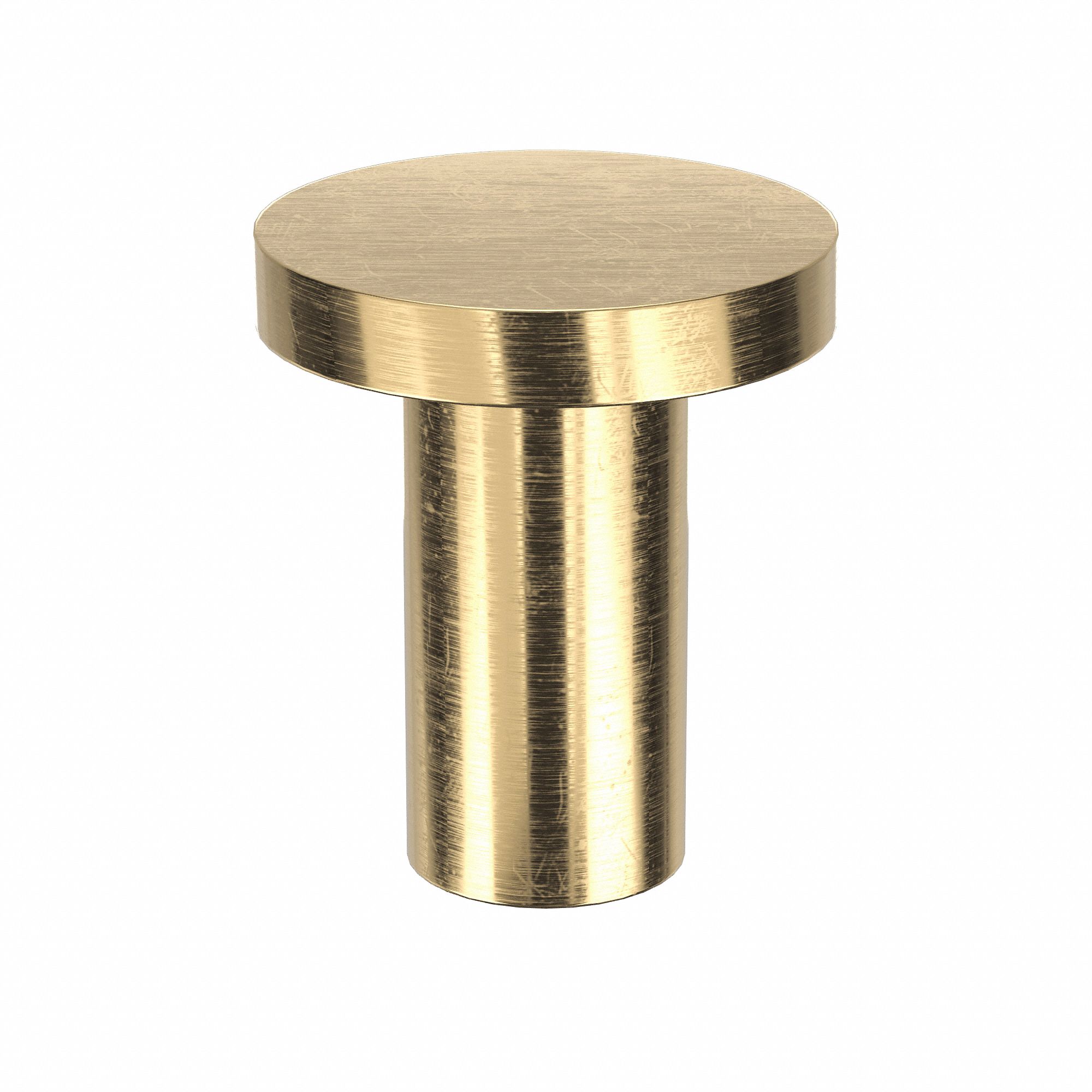 SOLID RIVET, INCH, FLAT, ¼ IN SHANK DIA, 37/64 IN OVERALL L, BRASS, PLAIN FINISH, 75 PK