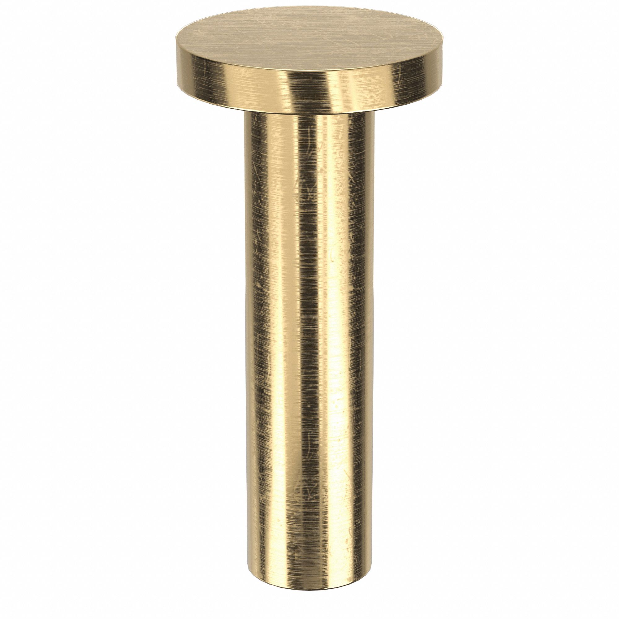 SOLID RIVET, INCH, FLAT, ¼ IN SHANK DIA, 1 5/64 IN OVERALL L, BRASS, PLAIN FINISH, 50 PK