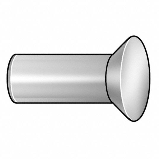 GRAINGER APPROVED 0.5 in Stainless Steel Solid Rivet with Countersunk
