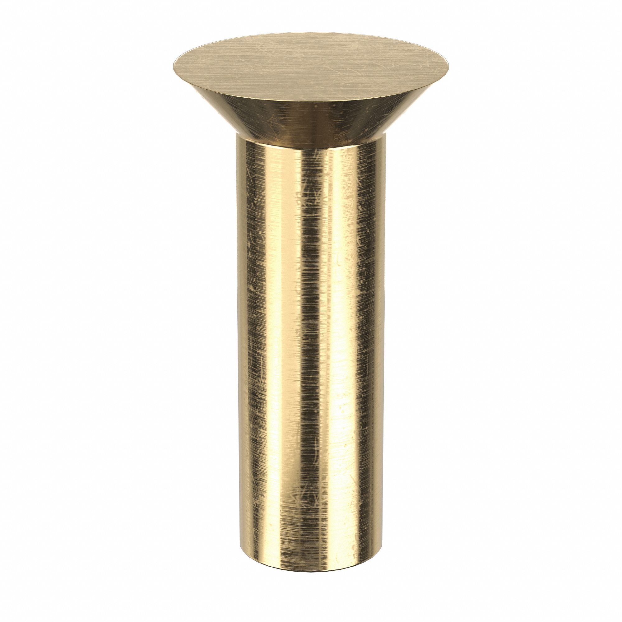 SOLID RIVET, INCH, COUNTERSUNK, 0.125 IN SHANK DIA, 55/64 IN OVERALL L, BRASS, PLAIN, 100 PK
