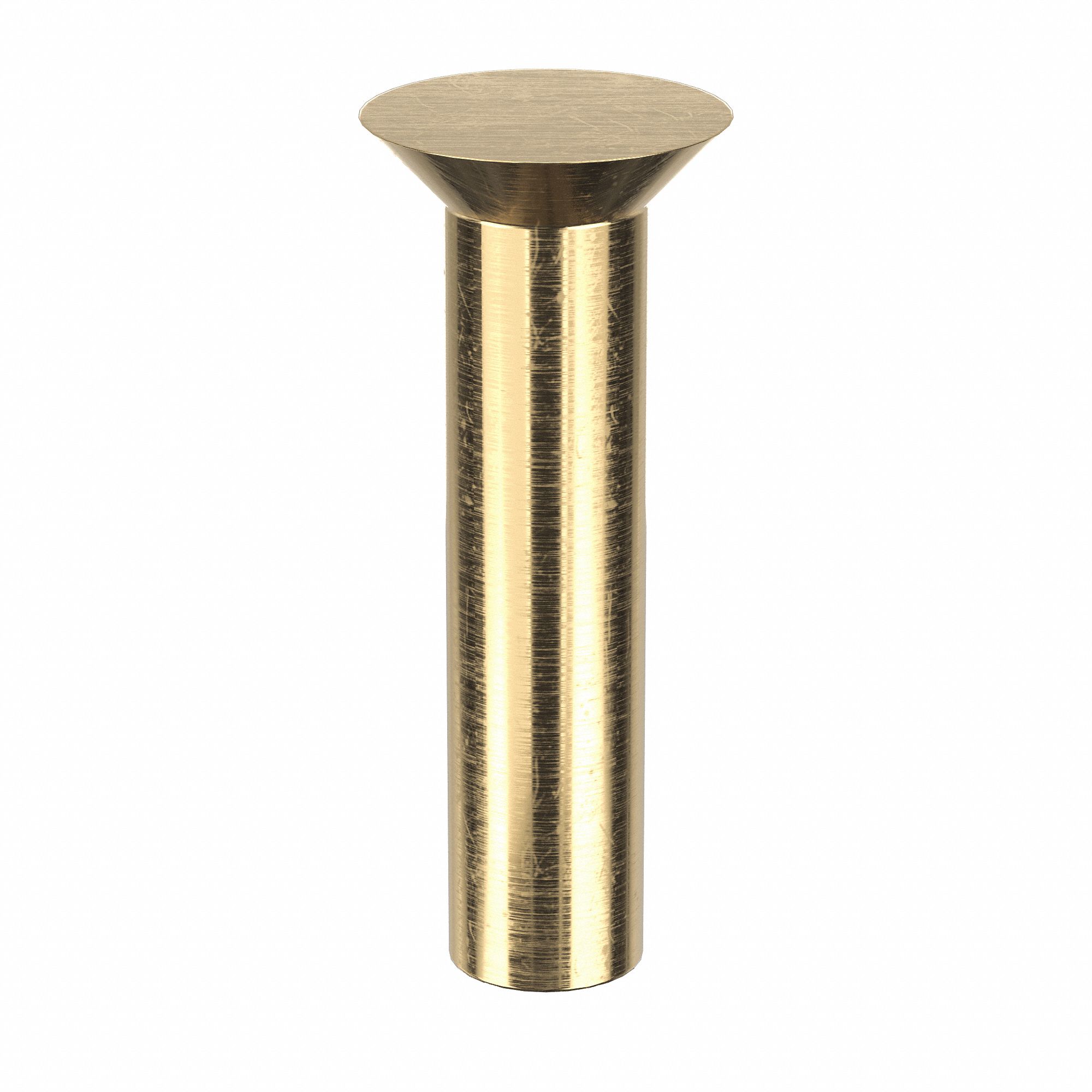 SOLID RIVET, INCH, COUNTERSUNK, 0.125 IN SHANK DIA, 63/64 IN OVERALL L, BRASS, PLAIN, 100 PK
