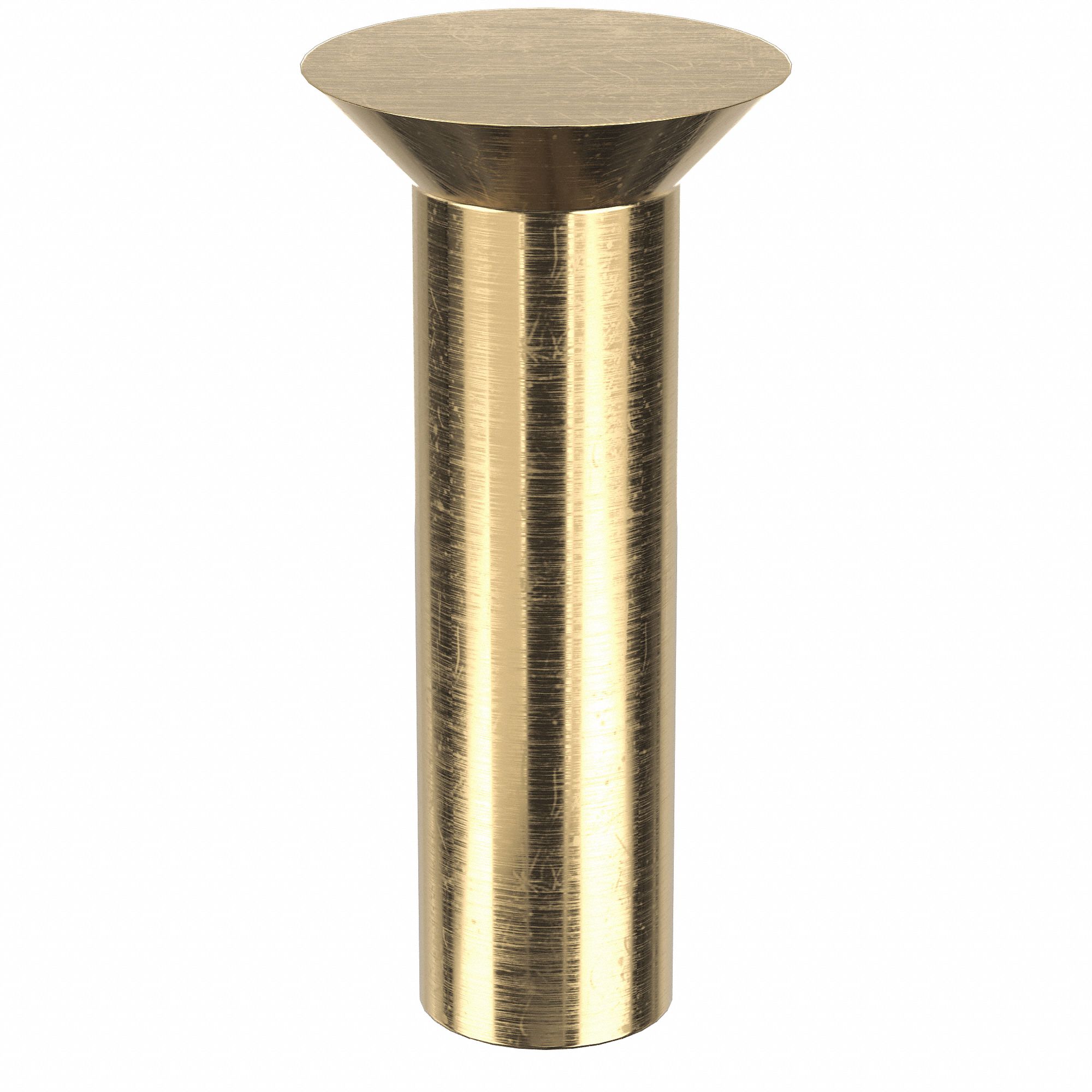 SOLID RIVET, INCH, COUNTERSUNK, 0.1875 IN SHANK DIA, 1 25/64 IN OVERALL L, BRASS, PLAIN, 165 PK