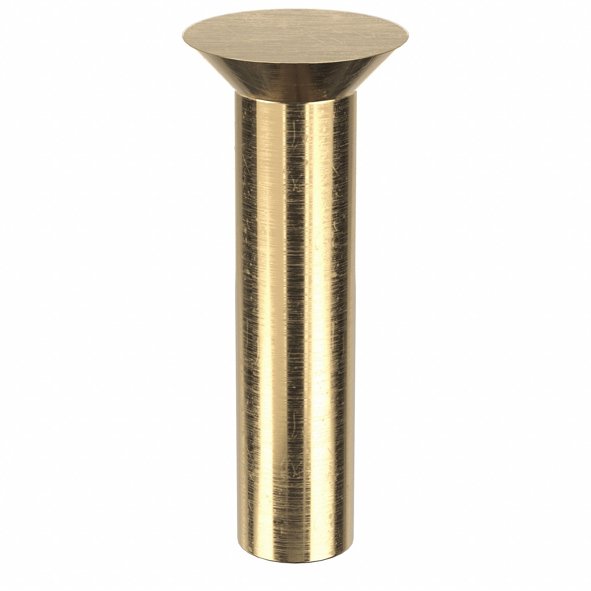 SOLID RIVET, INCH, COUNTERSUNK, ¼ IN SHANK DIA, 1 7/64 IN OVERALL L, BRASS, PLAIN, 60 PK