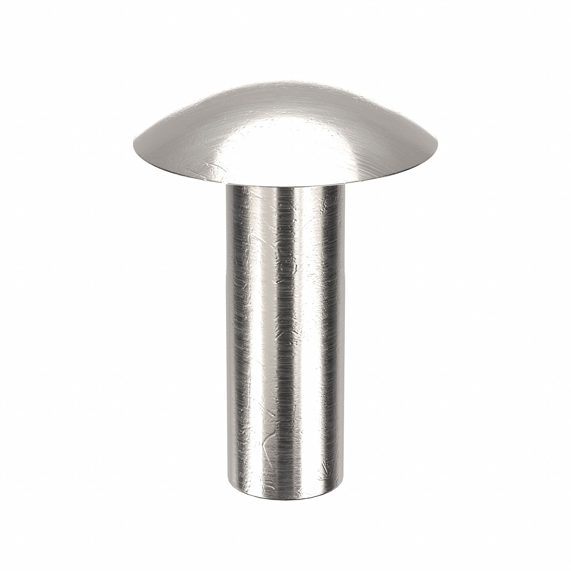 SOLID RIVET, INCH, BRAZIER, 0.125 IN SHANK DIA, 7/16 IN OVERALL L, ALUMINUM, 1100F, PLAIN, 250 PK