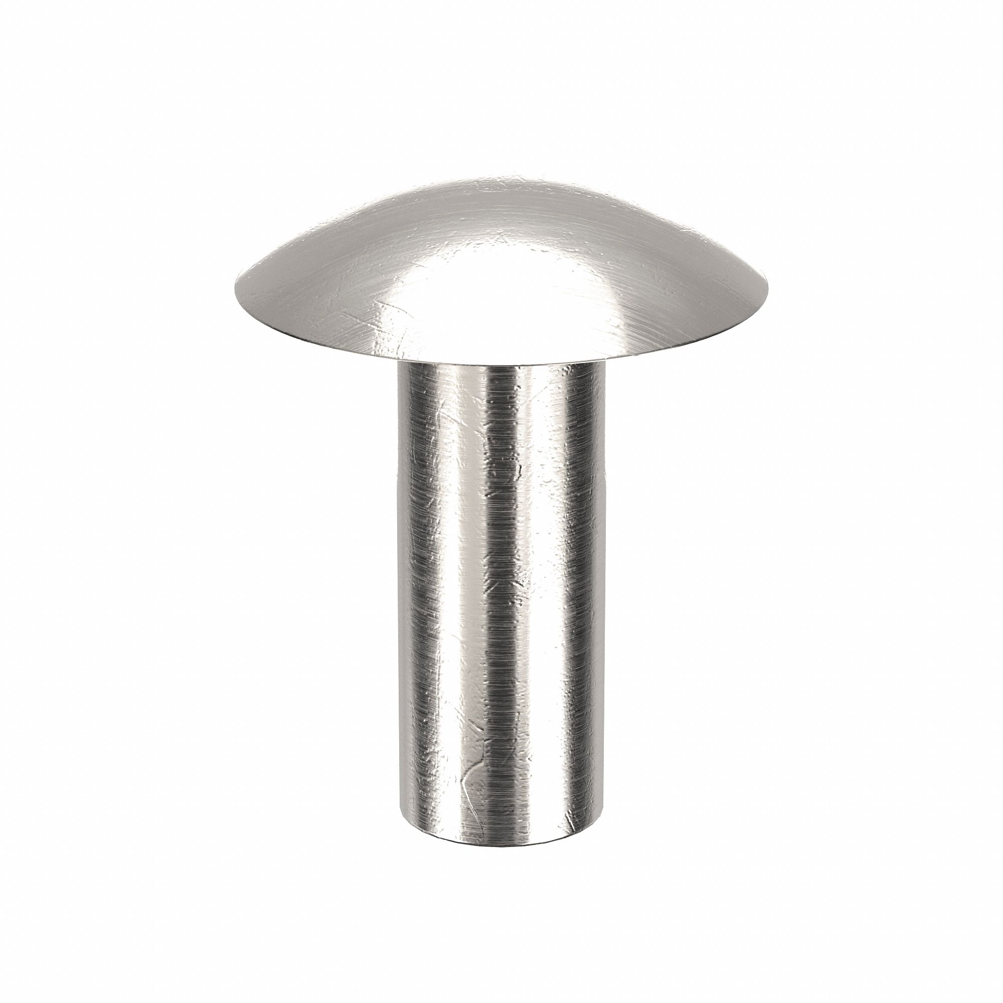 Solid Rivet, 1/2 in L, Brazier, PK100: Inch, Brazier, 0.189 in Shank Dia, 19/32 in Overall Lg, 100 PK