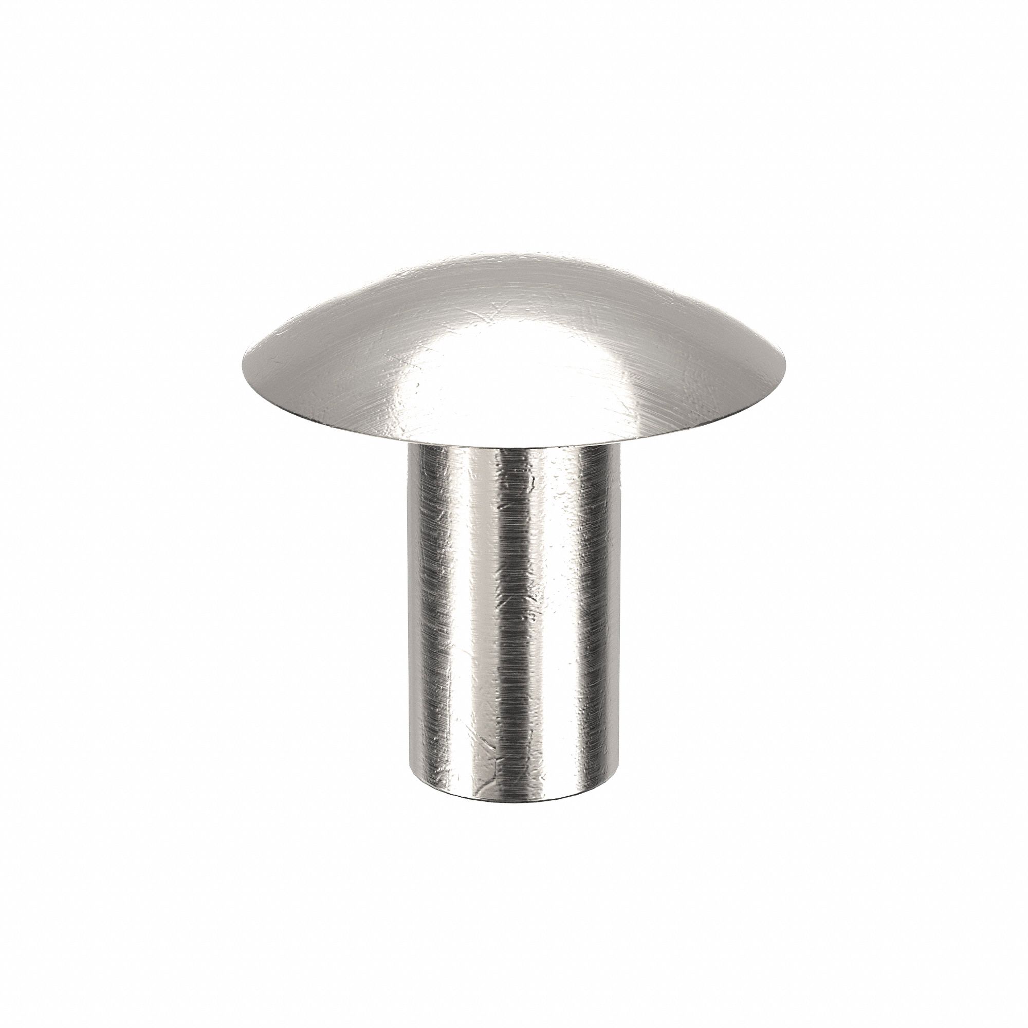 Solid Rivet, 1/2 in L, Brazier, PK100: Inch, Brazier, 0.25 in Shank Dia, 5/8 in Overall Lg, 100 PK