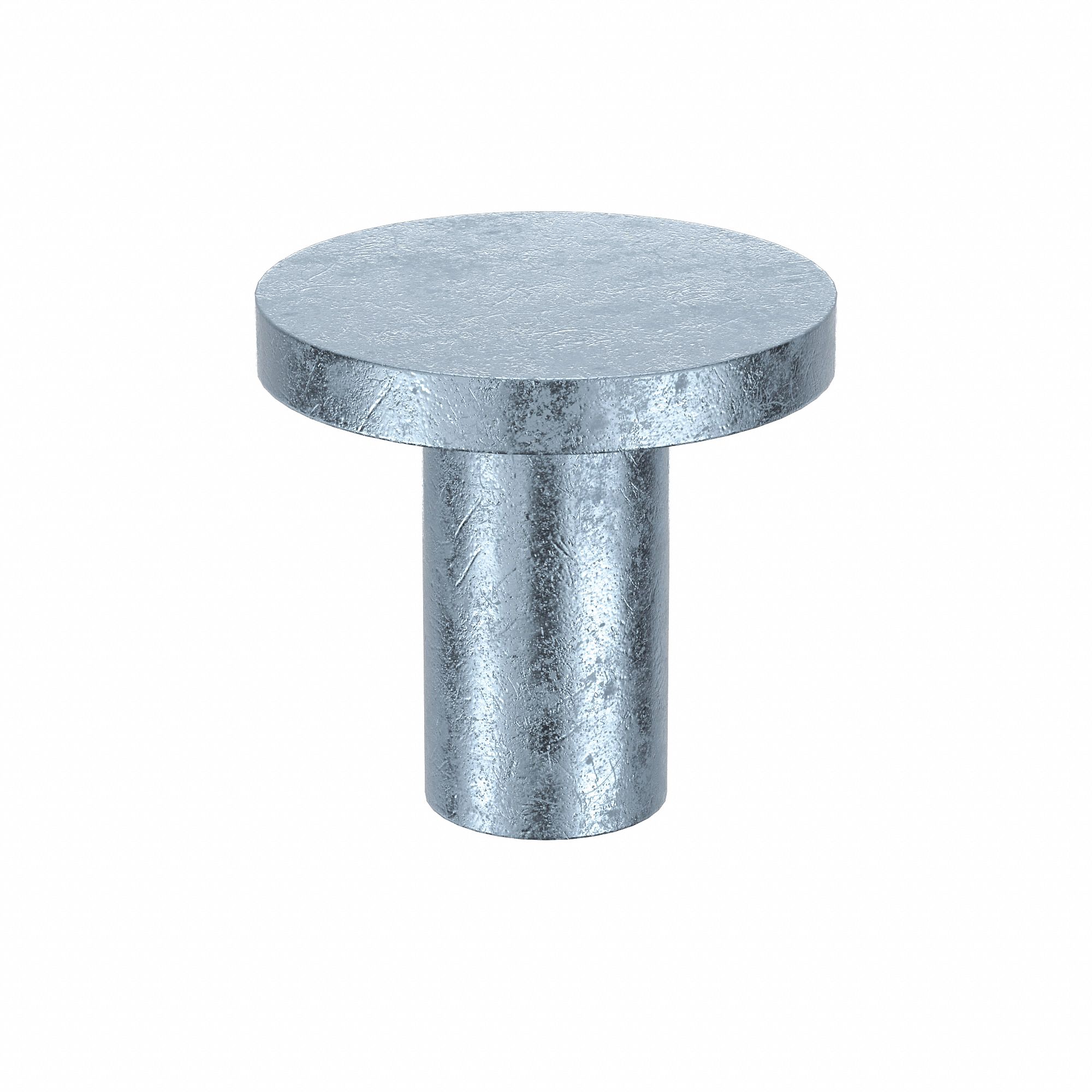 Solid Rivet, 25/94 in L, Flat, PK500: Inch, Flat, 0.143 in Shank Dia, 5/16 in Overall Lg, Steel, 500 PK