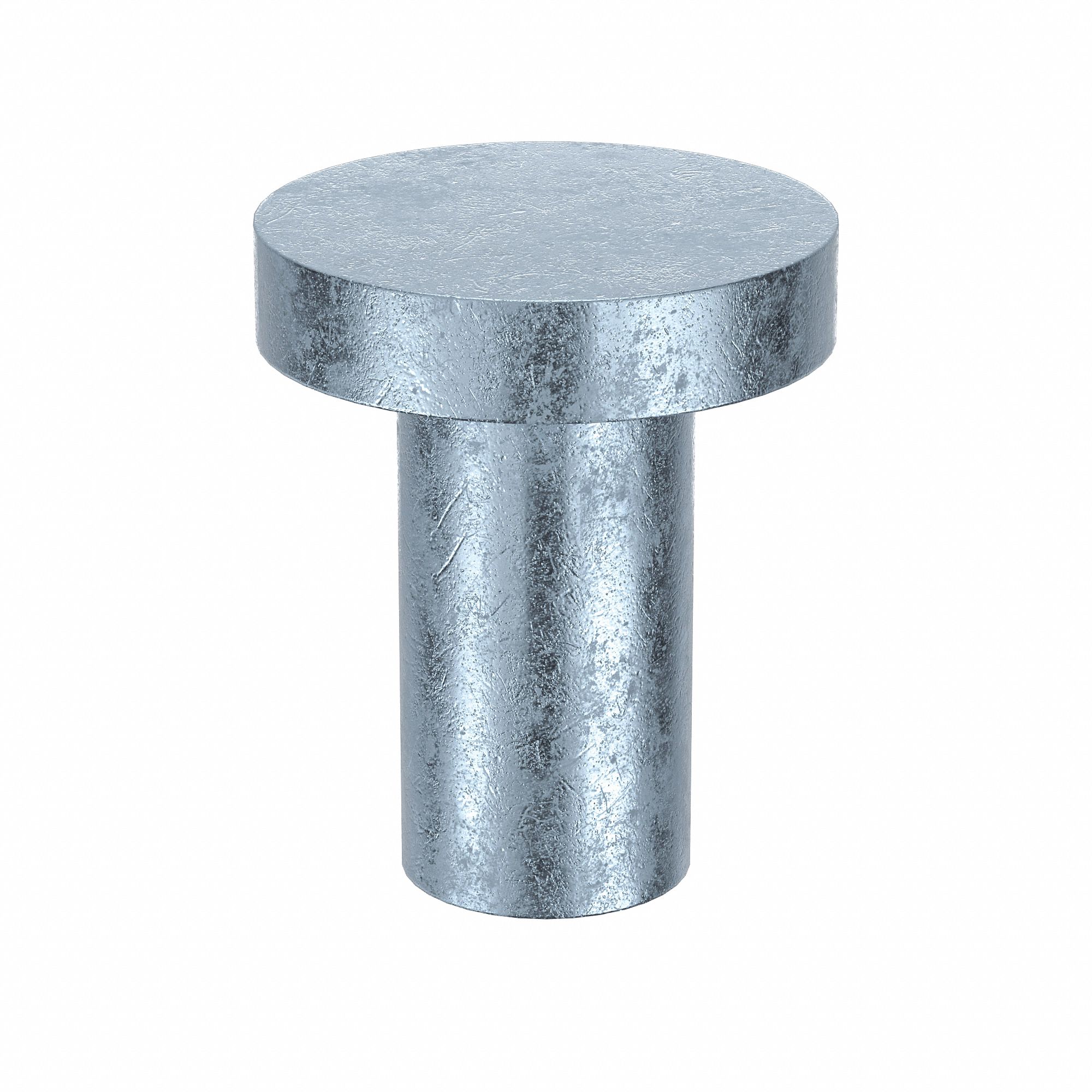 SOLID RIVET, INCH, FLAT, 0.158 IN SHANK DIA, ⅜ IN OVERALL L, STEEL, LOW CARBON, 330 PK