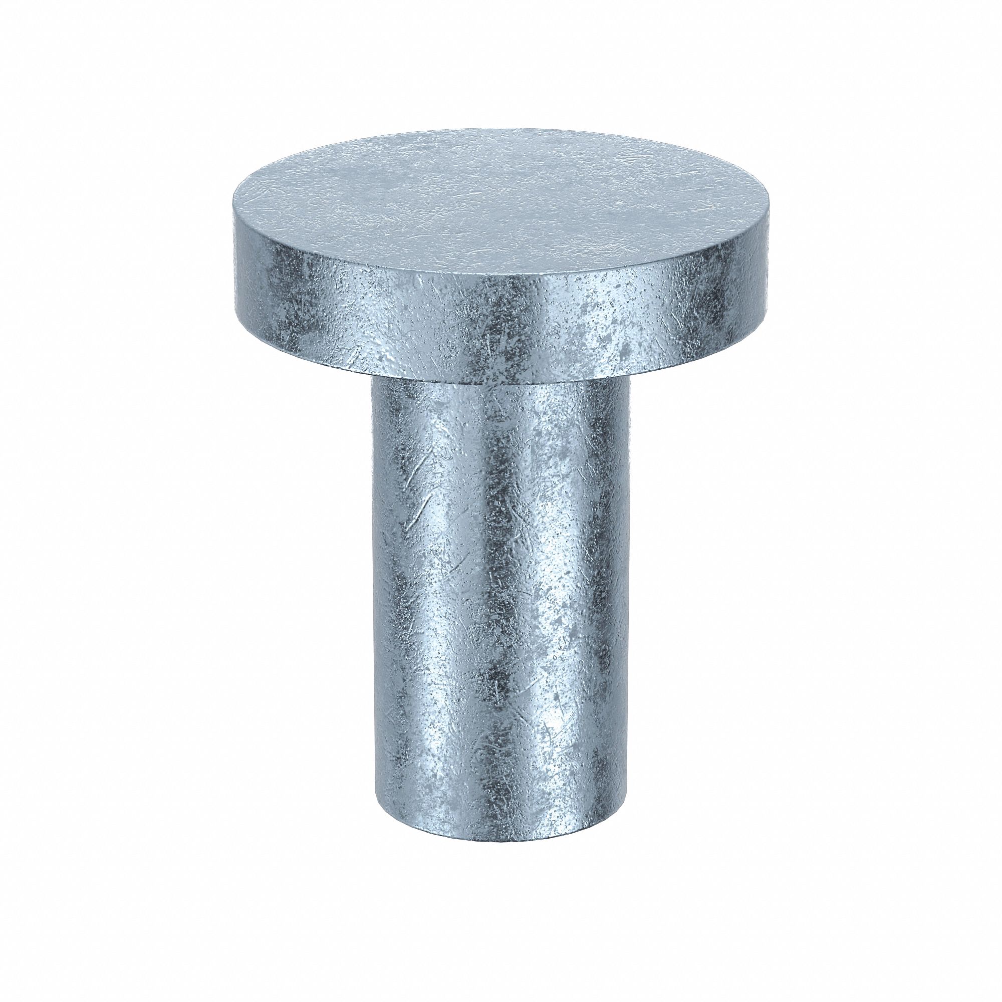 Solid Rivet, 3/8 in L, Flat, PK200: Inch, Flat, 0.185 in Shank Dia, 29/64 in Overall Lg, Steel, 200 PK