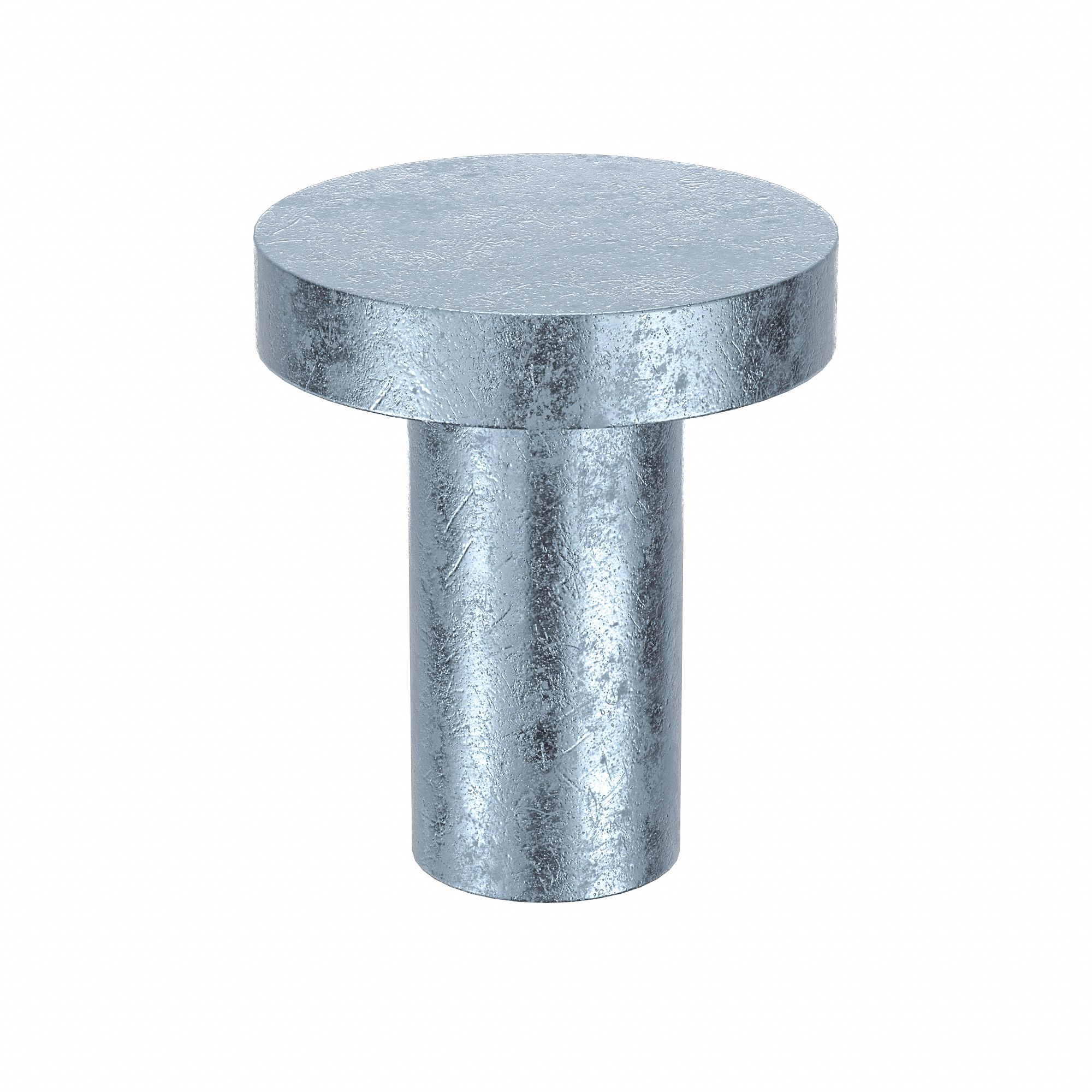 Solid Rivet, 15/32 in L, Flat, PK100: Inch, Flat, 0.236 in Shank Dia, 9/16 in Overall Lg, Steel, 100 PK