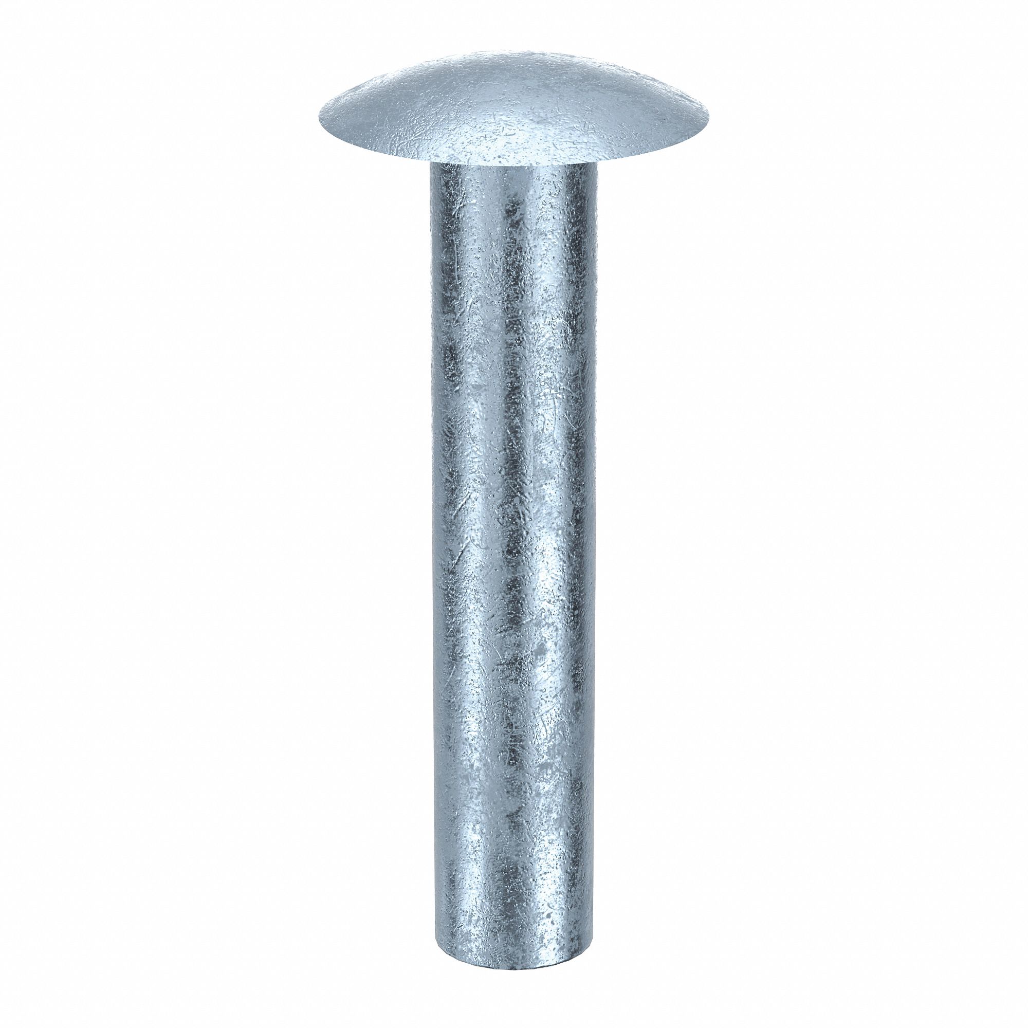 SOLID RIVET, INCH, DOME, 0.1875 IN SHANK DIA, 1 1/16 IN OVERALL L, STEEL, LOW CARBON, 100 PK