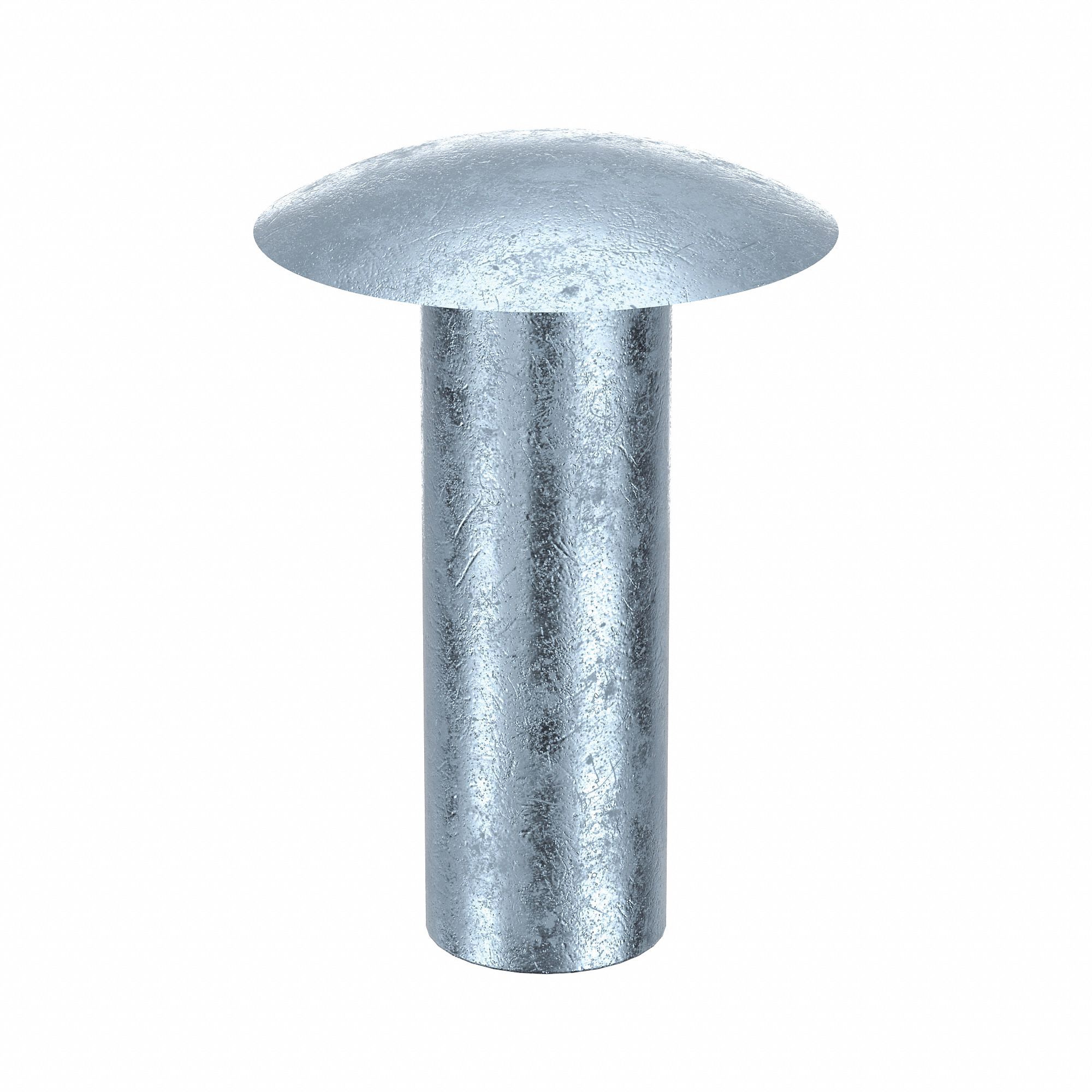 Solid Rivet, 3/4 in L, Dome, PK65: Inch, Dome, 0.25 in Shank Dia, 53/64 in Overall Lg, Steel, 65 PK