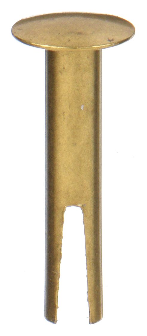 SPLIT RIVET, INCH, SPLIT RIVET, 0.1406 IN SHANK DIA, ⅜ IN OVERALL L, STEEL, BRASS PLATED, 100 PK