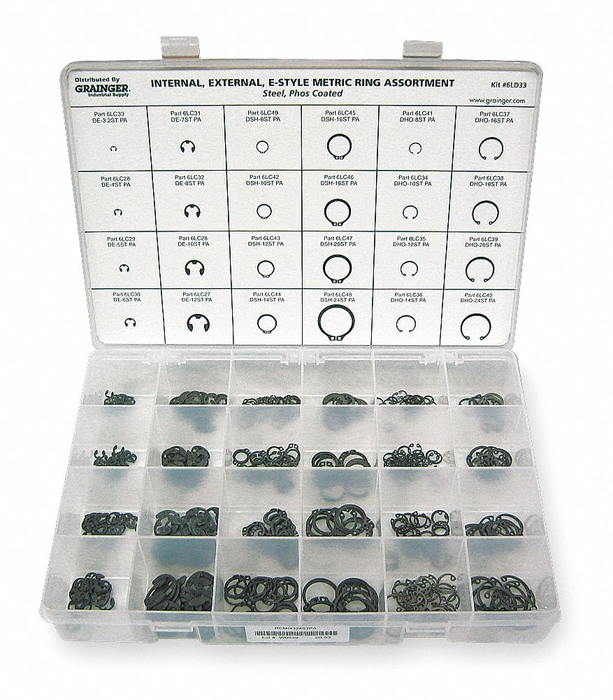 Arandela Bisagra Puerta Cococity 130PCS Kit De Anillo De Retención En Forma E Surtido E-clips Acero Inoxidable 304 (M1,5 Argollas De Acero