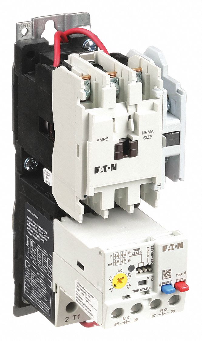 NEMA Magnetic Motor Starter: Non-Reversing, 3 Poles, NEMA Size 0, 18 A, 24V AC Coil