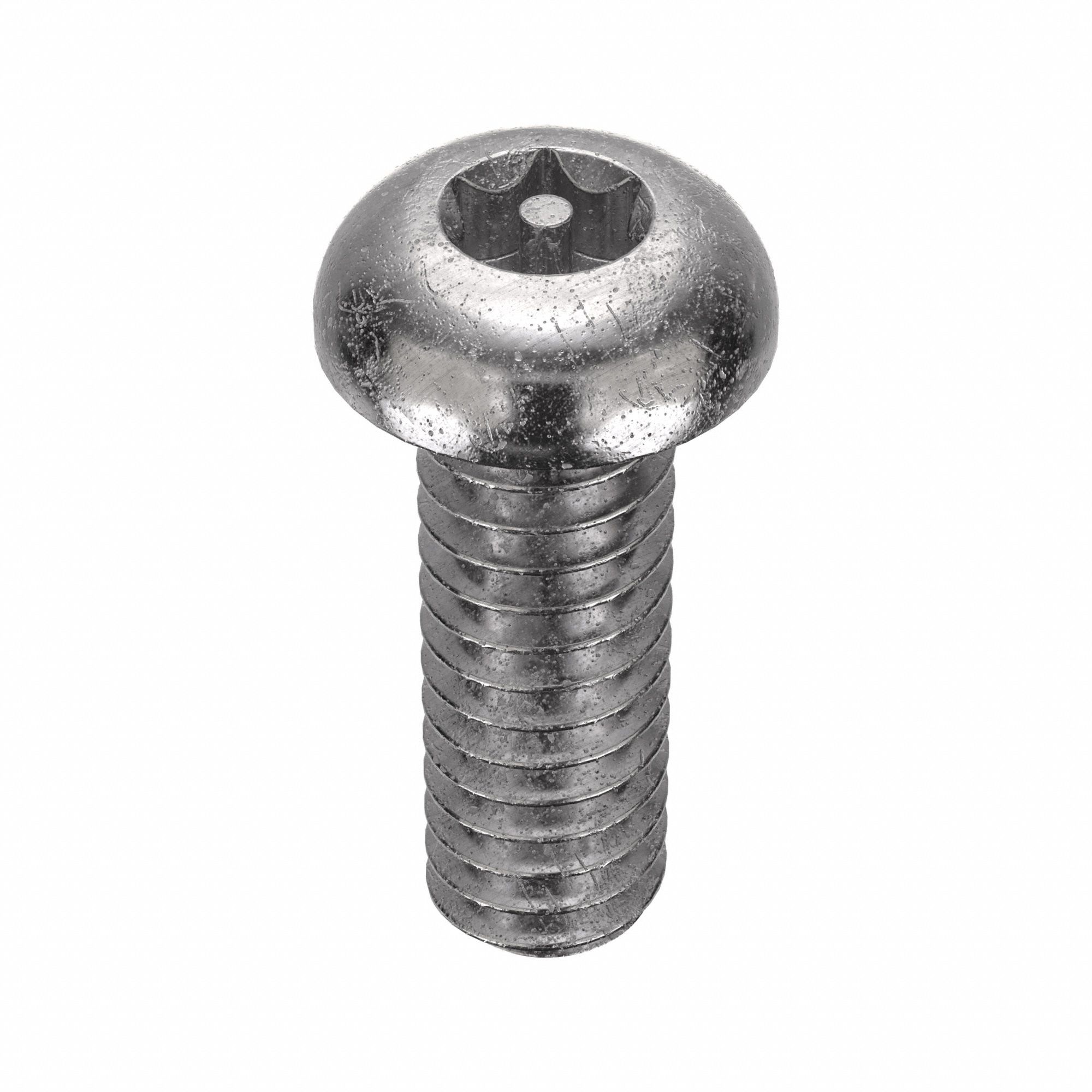 TAMPER RESISTANT SCREW, &frac14;"-20 THREAD, &frac34; IN L, 18-8 SS, PLAIN FINISH, BUTTON, 10 PK
