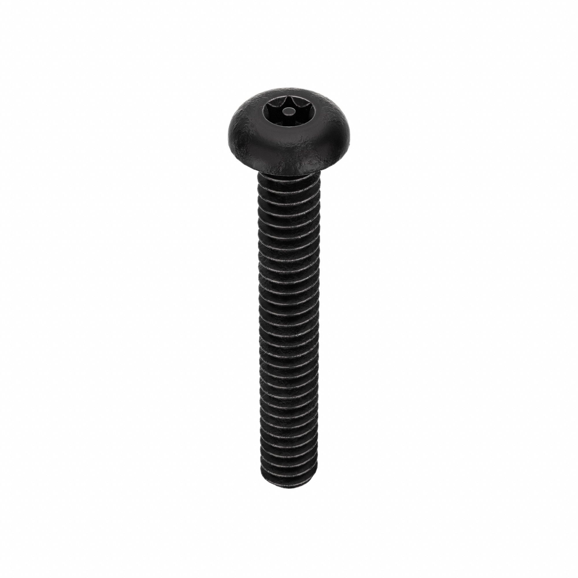 Tamper Resistant Screw: #6-32 Thread Size, 1 in Lg, Steel, Black Oxide, Button, 25 PK