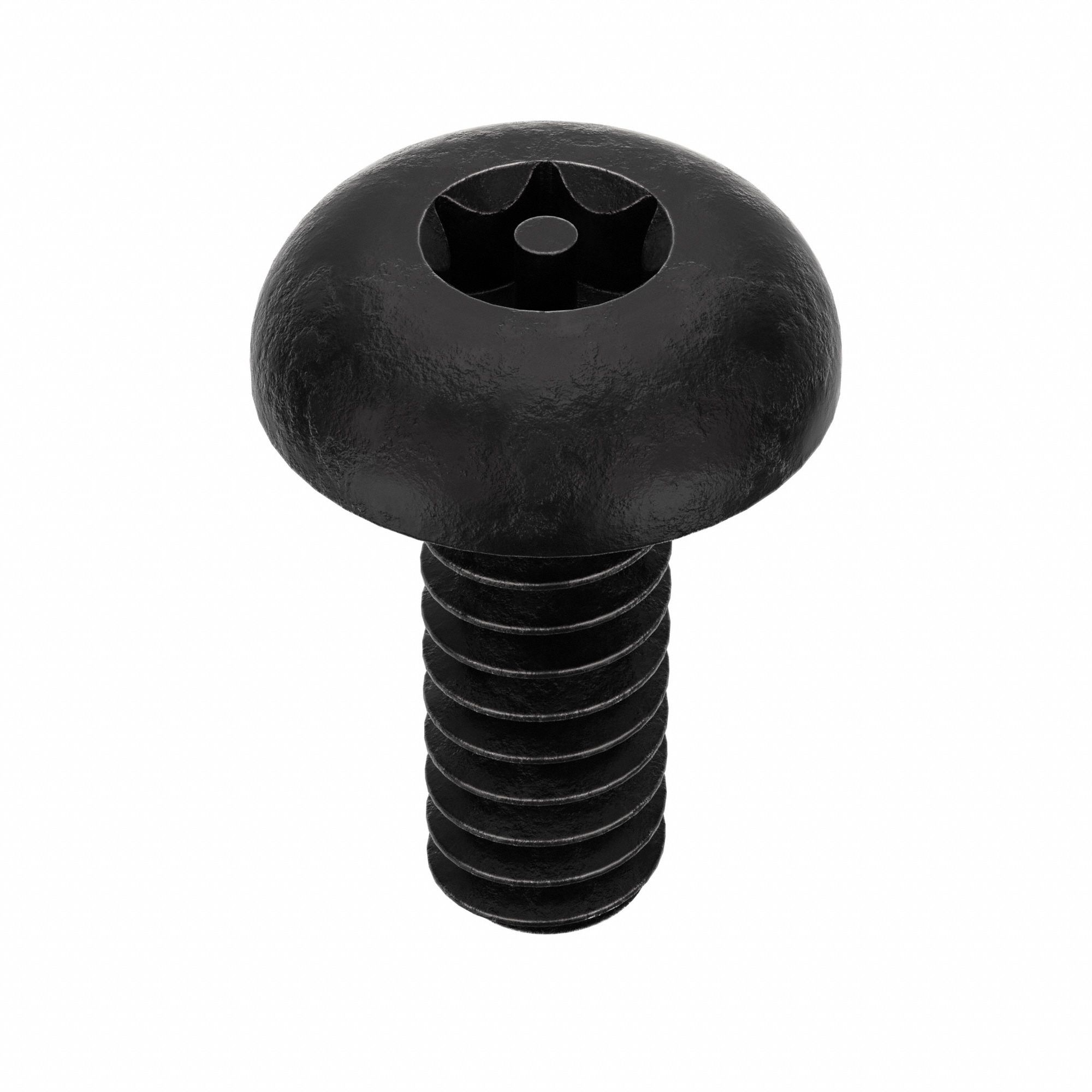Tamper Resistant Screw: #8-32 Thread Size, 3/8 in Lg, Steel, Black Oxide, Button, 50 PK
