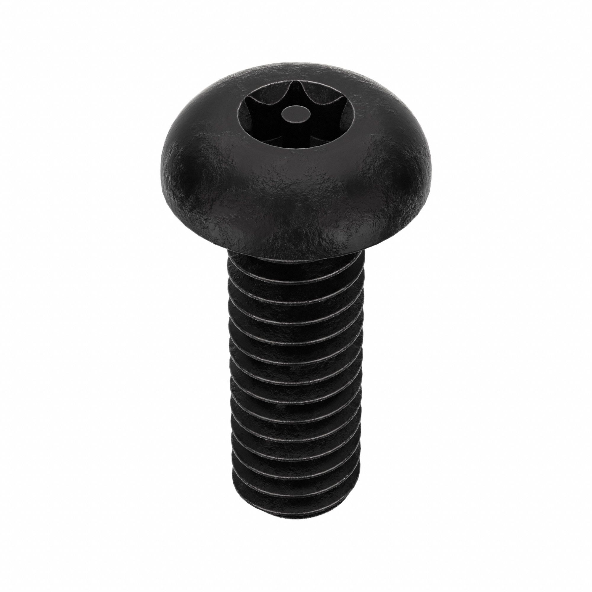 TAMPER RESISTANT SCREW, #8-32 THREAD, ½ IN L, STEEL, BLACK OXIDE, BUTTON, TORX, 25 PK