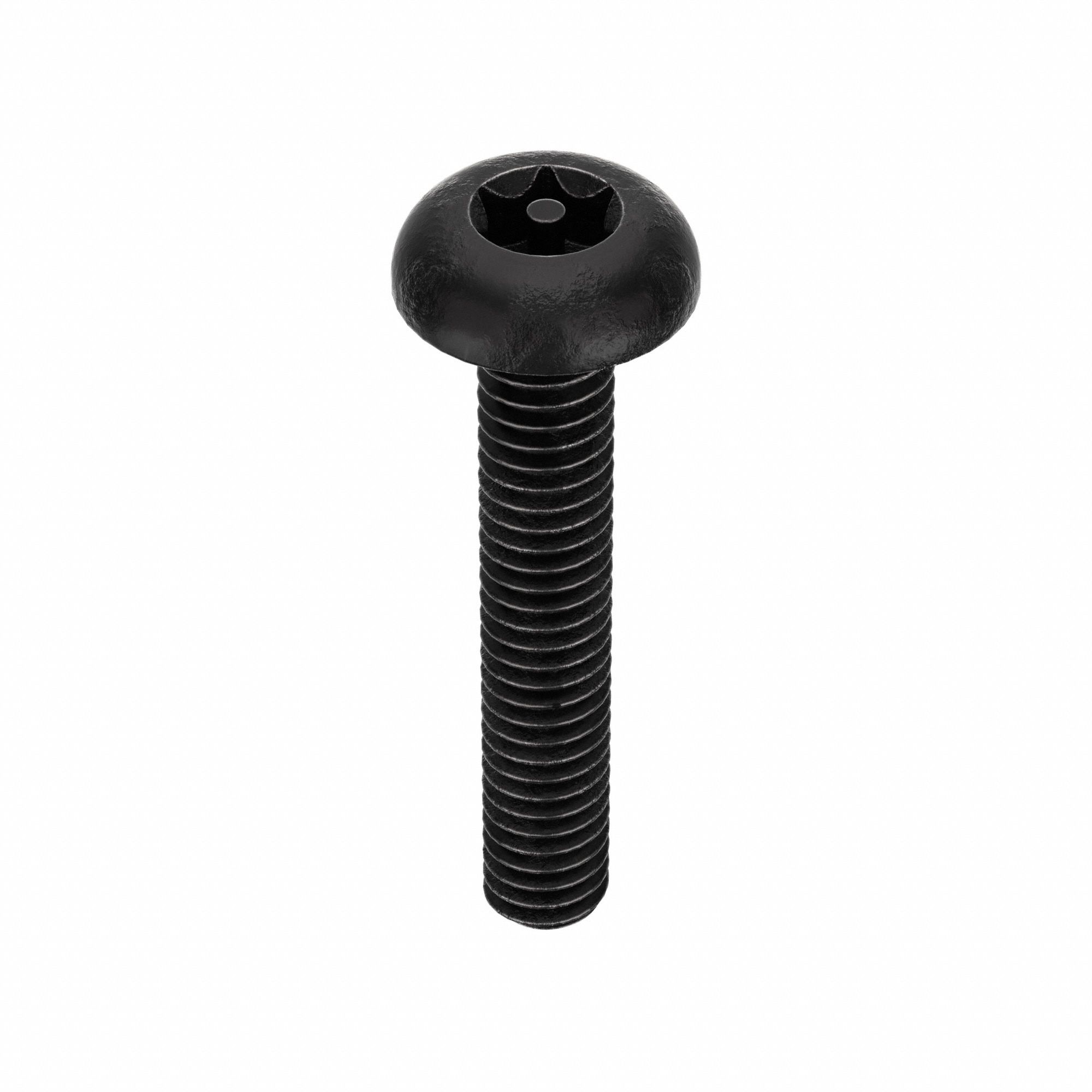 TAMPER RESISTANT SCREW, #10-32 THREAD, 1 IN L, STEEL, BLACK OXIDE, BUTTON, TORX, 25 PK