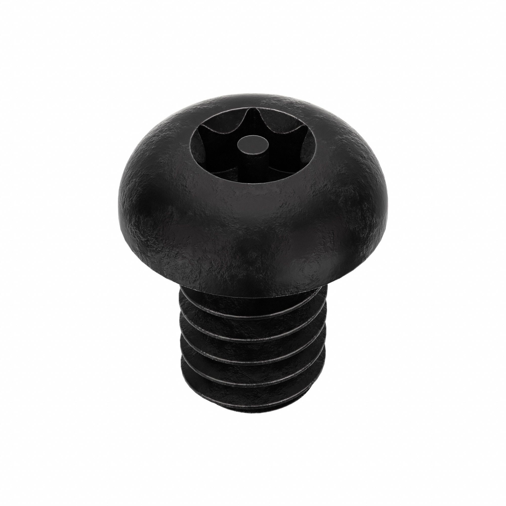 Tamper Resistant Screw: 1/4"-20 Thread Size, 3/8 in Lg, Steel, Black Oxide, Button, 25 PK