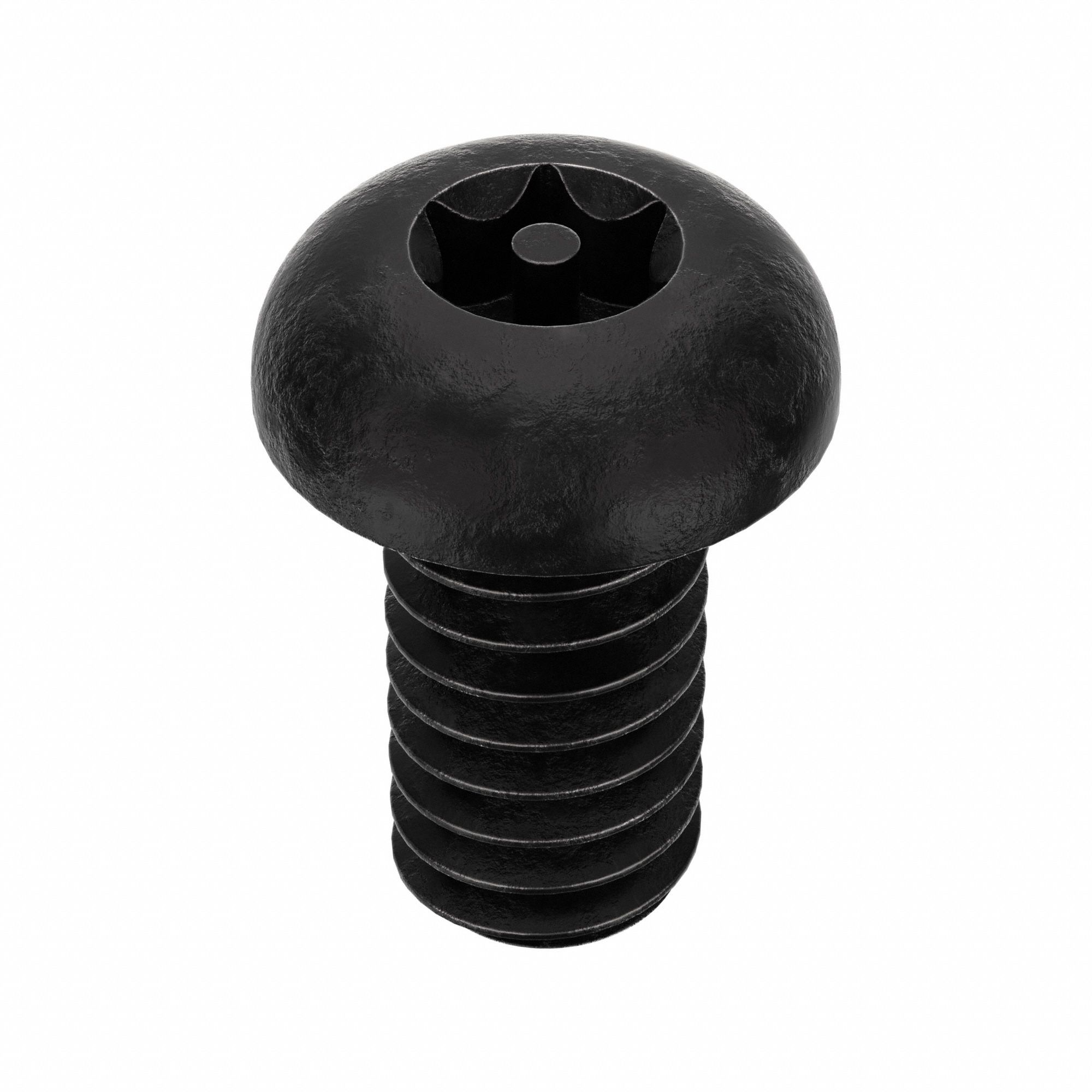 TAMPER RESISTANT SCREW, &frac14;"-20 THREAD, &frac12; IN L, STEEL, BLACK OXIDE, BUTTON, TORX, 25 PK