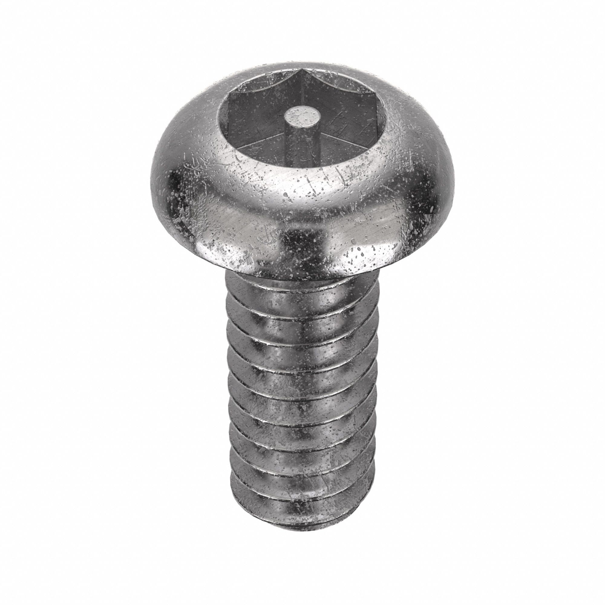 MACHINE SCREW, BUTTON, #6-32 THREAD SIZE, ⅜ IN L, 25 PK