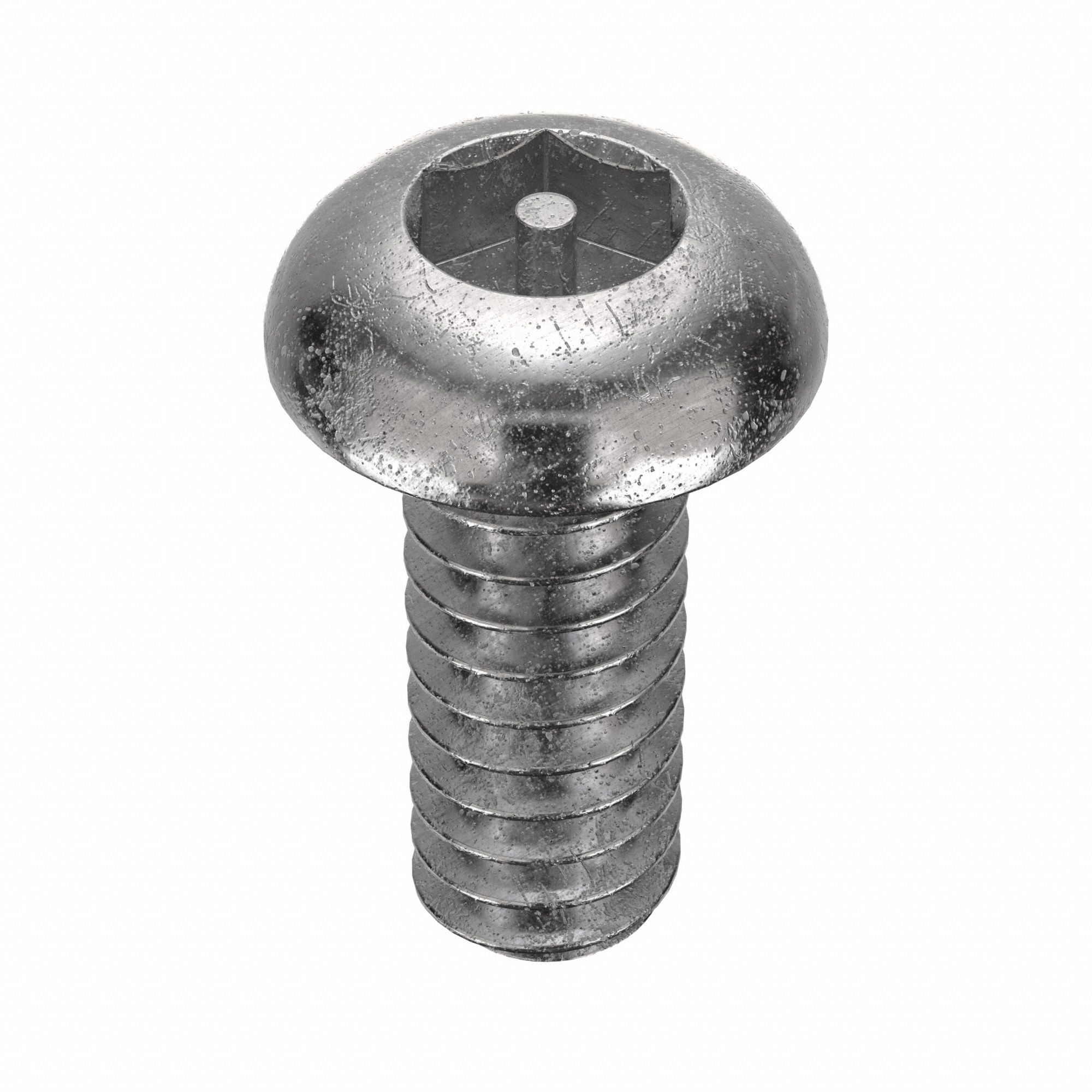 Mach Screw, Button, 10-24x1/2 L, PK25