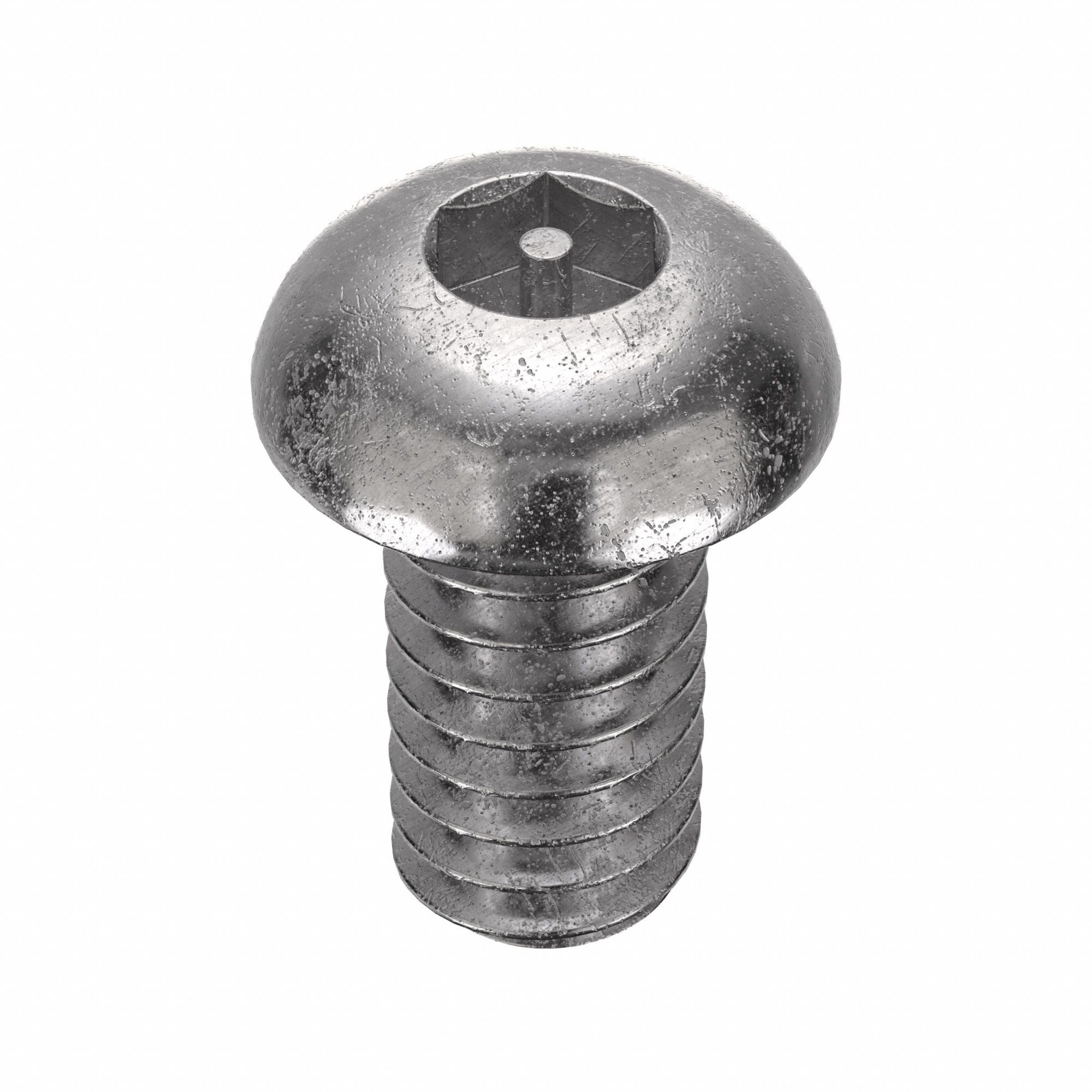 MACHINE SCREW, BUTTON, ¼"-20 THREAD SIZE, 1/2 IN L, 25 PK