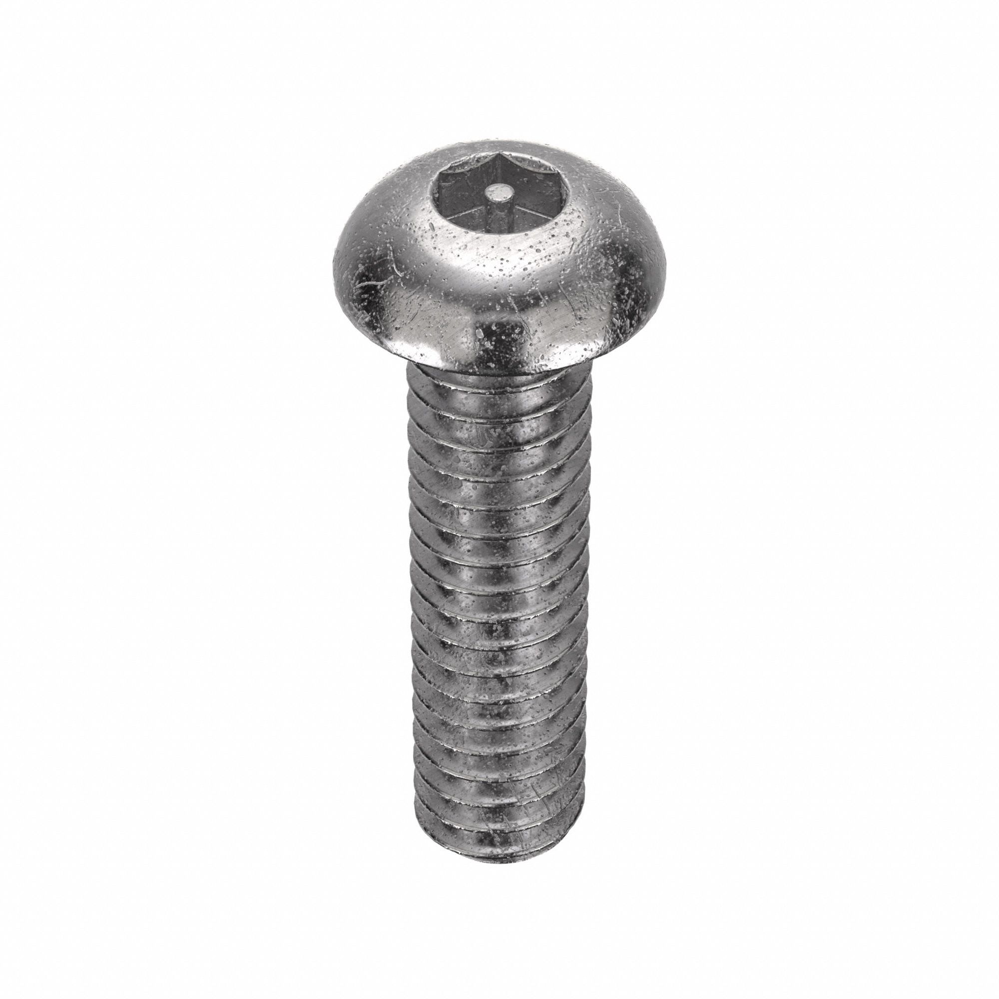 MACHINE SCREW, BUTTON, 1/4"-20 THREAD SIZE, 1 IN L, 10 PK
