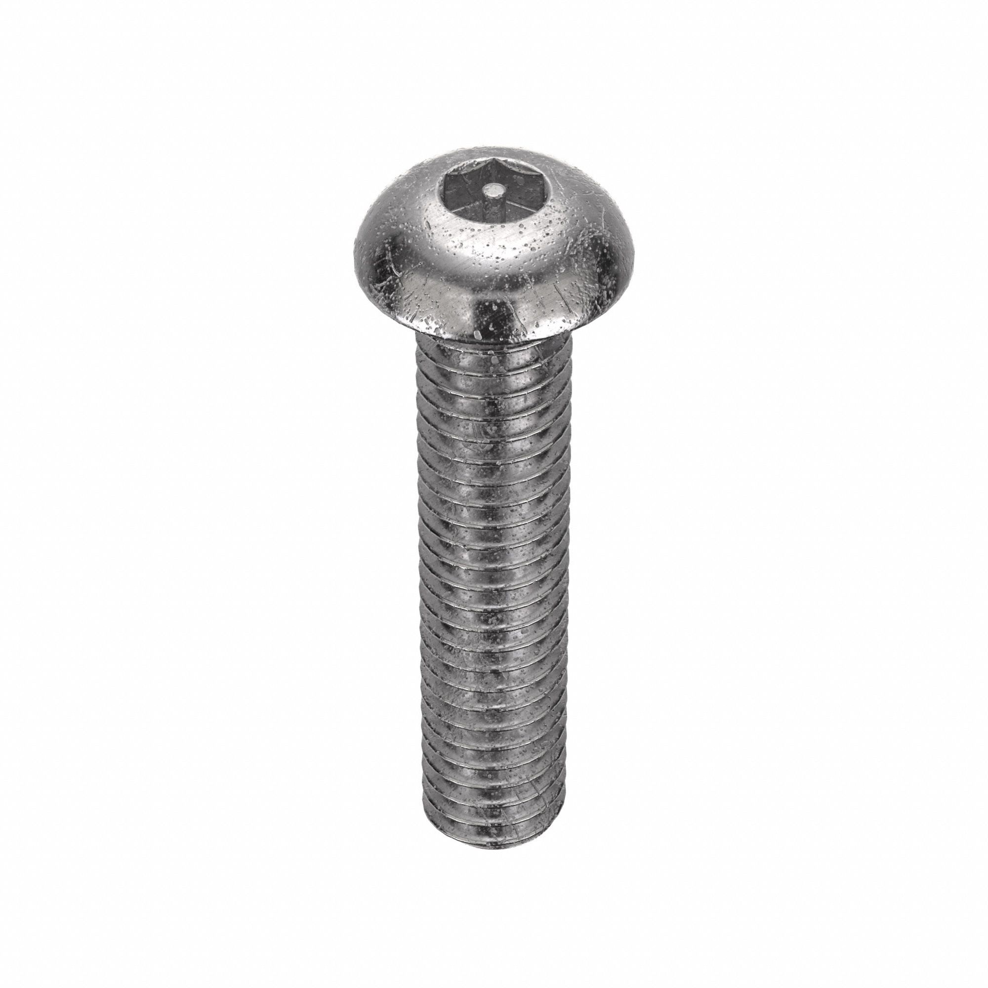 MACHINE SCREW, BUTTON, 5/16"-18 THREAD SIZE, 1 1/2 IN L, 5 PK