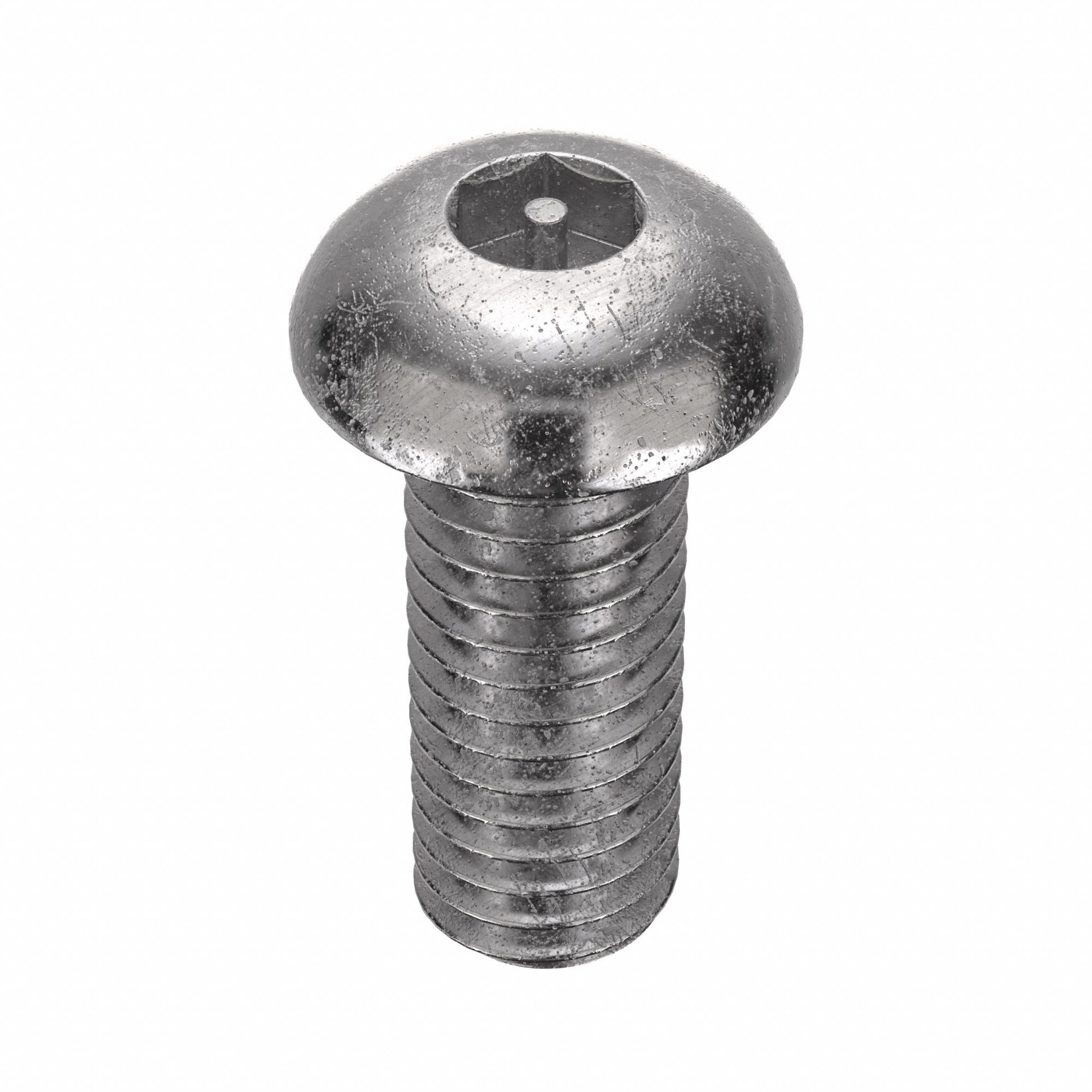 MACHINE SCREW, BUTTON, 3/8"-16 THREAD SIZE, 1 IN L, 5 PK