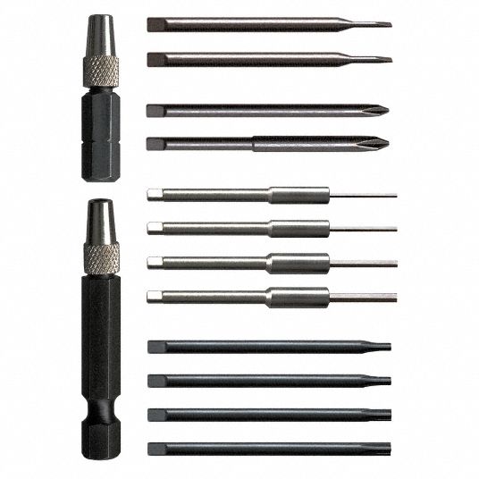 Precision Screwdriver Adapter Set, Number of Pieces 14 - Grainger