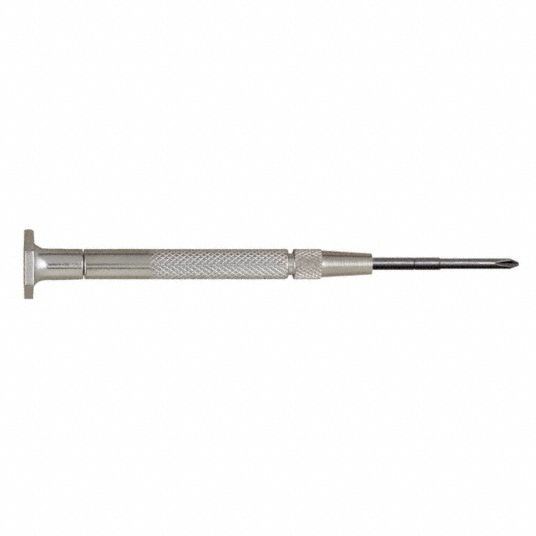 Jewelers Screwdriver, Tip Size 00, Phillips, Overall Length 4 in, ESD Safe No Grainger