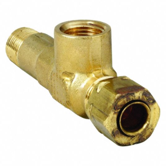 Brass, Compression x MNPT x FNPT, Gage Tee - 6LF94