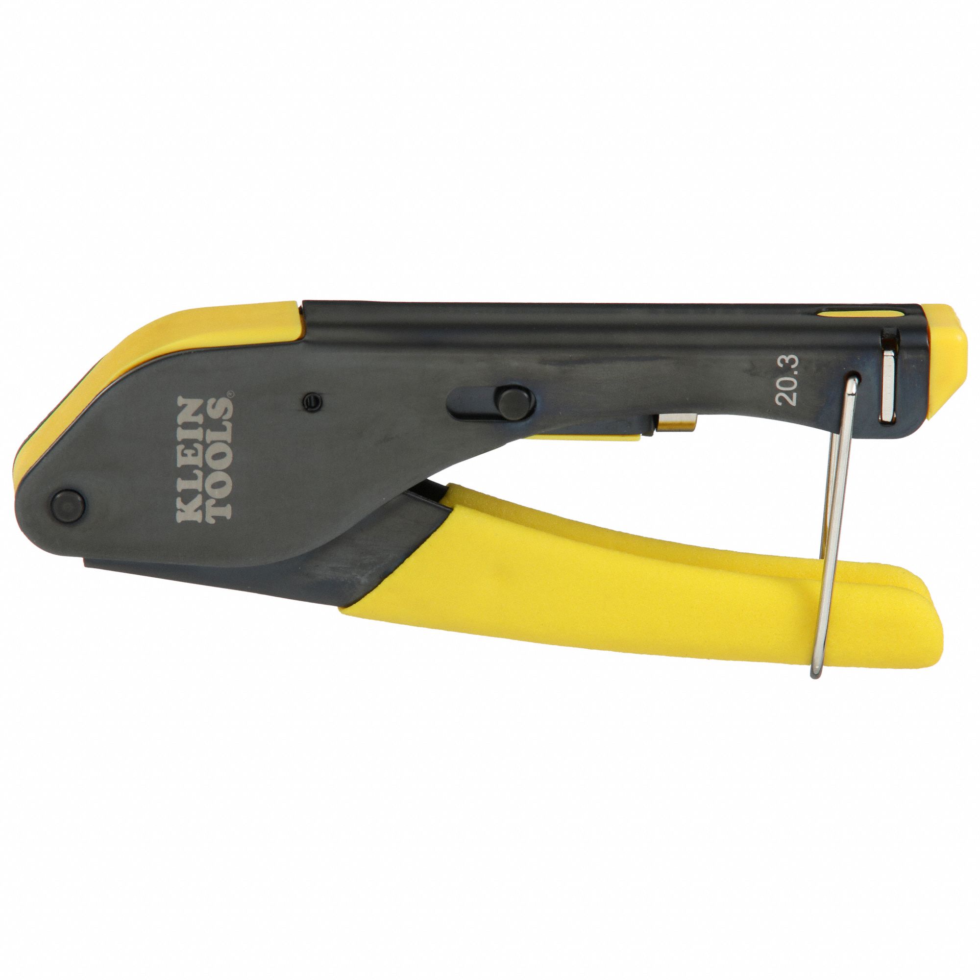 DIELESS CRIMPER, FOR F CONNECTORS, RG59/RG6/6Q, 5 5/8 IN OVERALL L, SPRING-LOADED