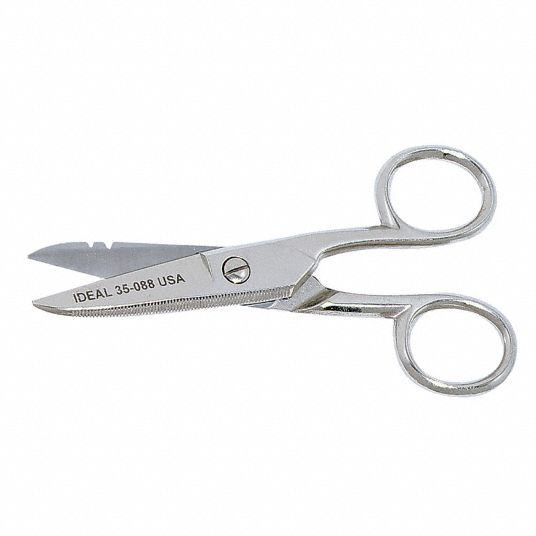 PROTO Electricians Scissors: Plastic Handle, 6 1/8 in Overall Lg, For 16  AWG Max Wire Thick