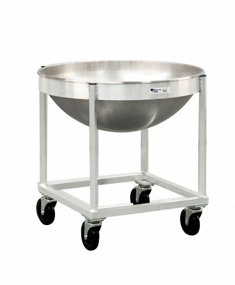 Bowl Dolly: 30 in Overall Ht, 30 in Overall Wd, 30 in Overall Lg, Aluminum