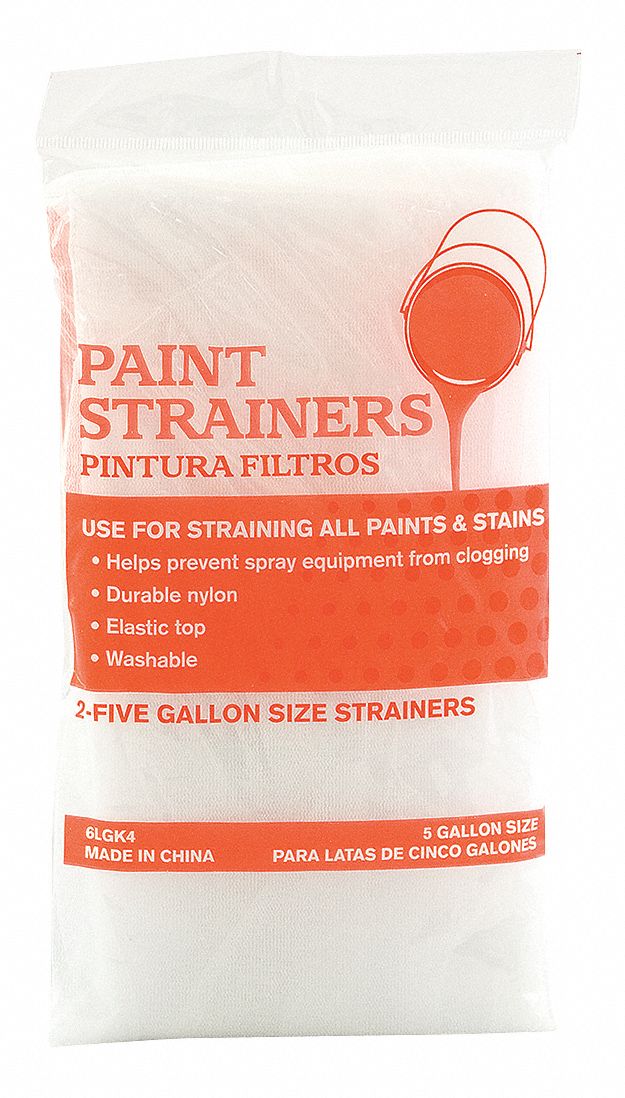 Reusable Paint Strainer: Reusable Paint Strainer, 21 in Lg, 20 in Wd, 20 in Ht, Nylon, 2 PK