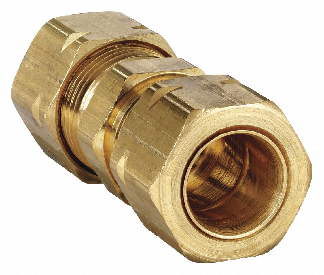 UNION: BRASS, COMPRESSION X COMPRESSION, FOR ⅛ IN X ⅛ IN TUBE OD, 25 PK