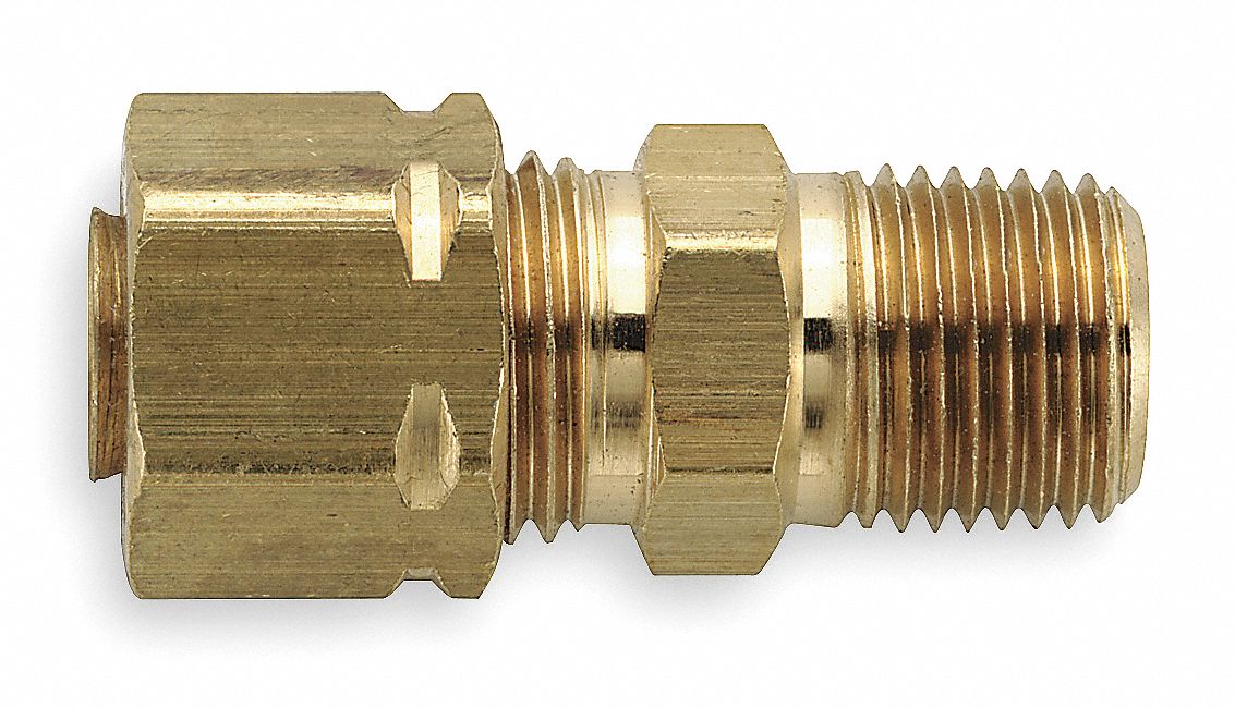 MALE CONNECTOR: BRASS, COMPRESSION X MNPT, ¾ IN PIPE SIZE, FOR 7/8 IN TUBE OD, 10 PK